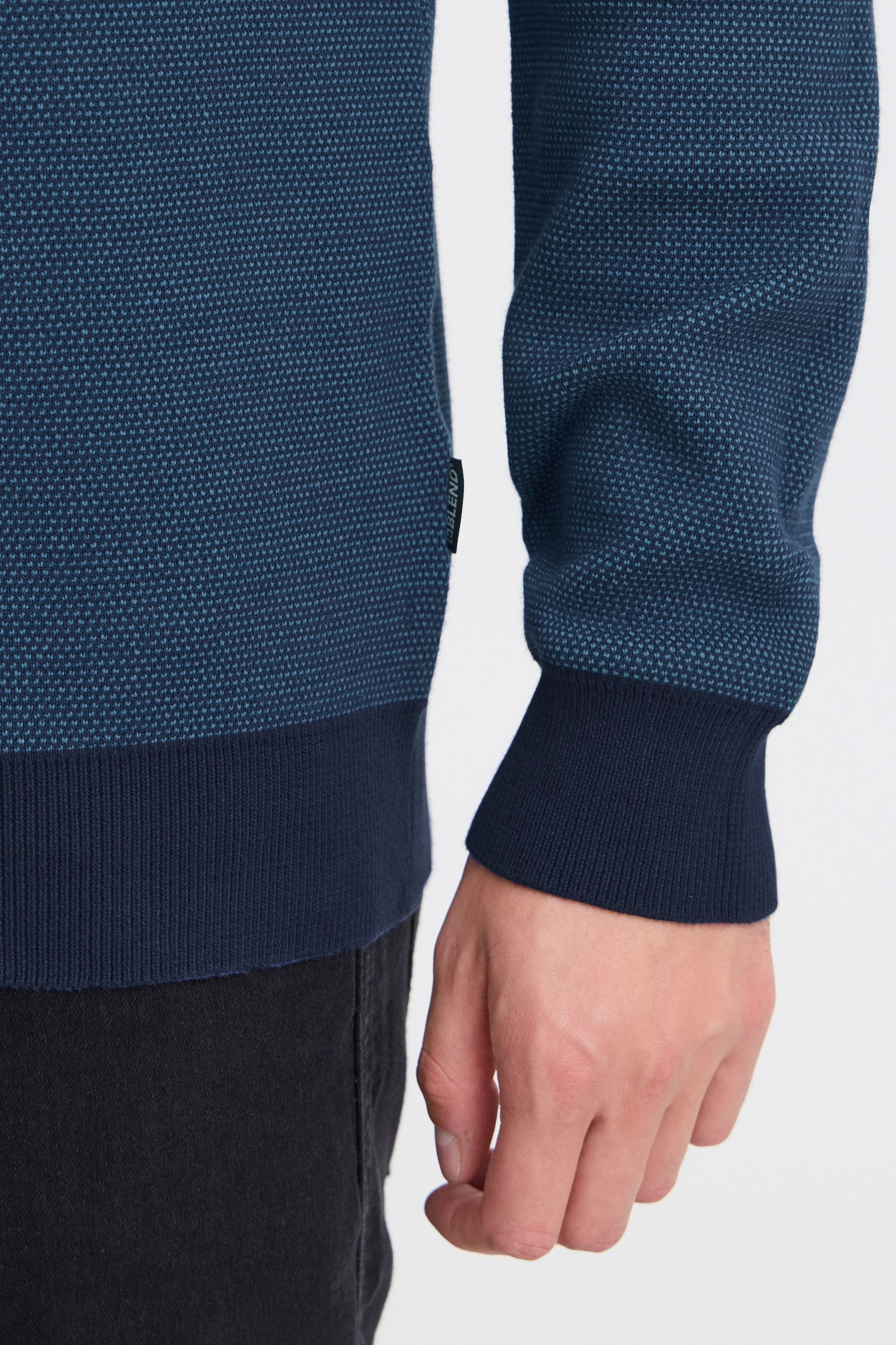 Blend Strickpullover BHPullover Klassischer Grobstrickpullover mit Rundhalsausschnitt