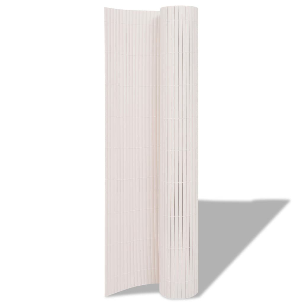 vidaXL Gartenzaun, Zaunelement Doppelseitig 90 x 300 cm Weiß