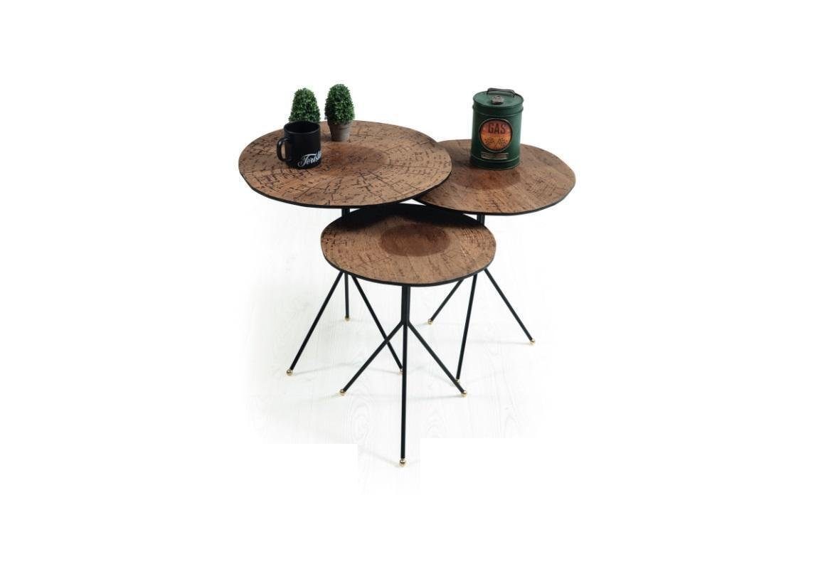 JVmoebel Beistelltisch Runde Set 3x Kaffeetisch luxuriös Beistelltisch Wohnzimmer Tische (3-St., 3x Beistelltische), Made in Europa