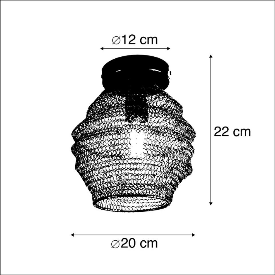 Qazqa Deckenleuchte Nidum, ohne Leuchtmittel, Warmweiß, QAZQA Deckenleuchte, e27, Gold, Stahl, Orientalisch