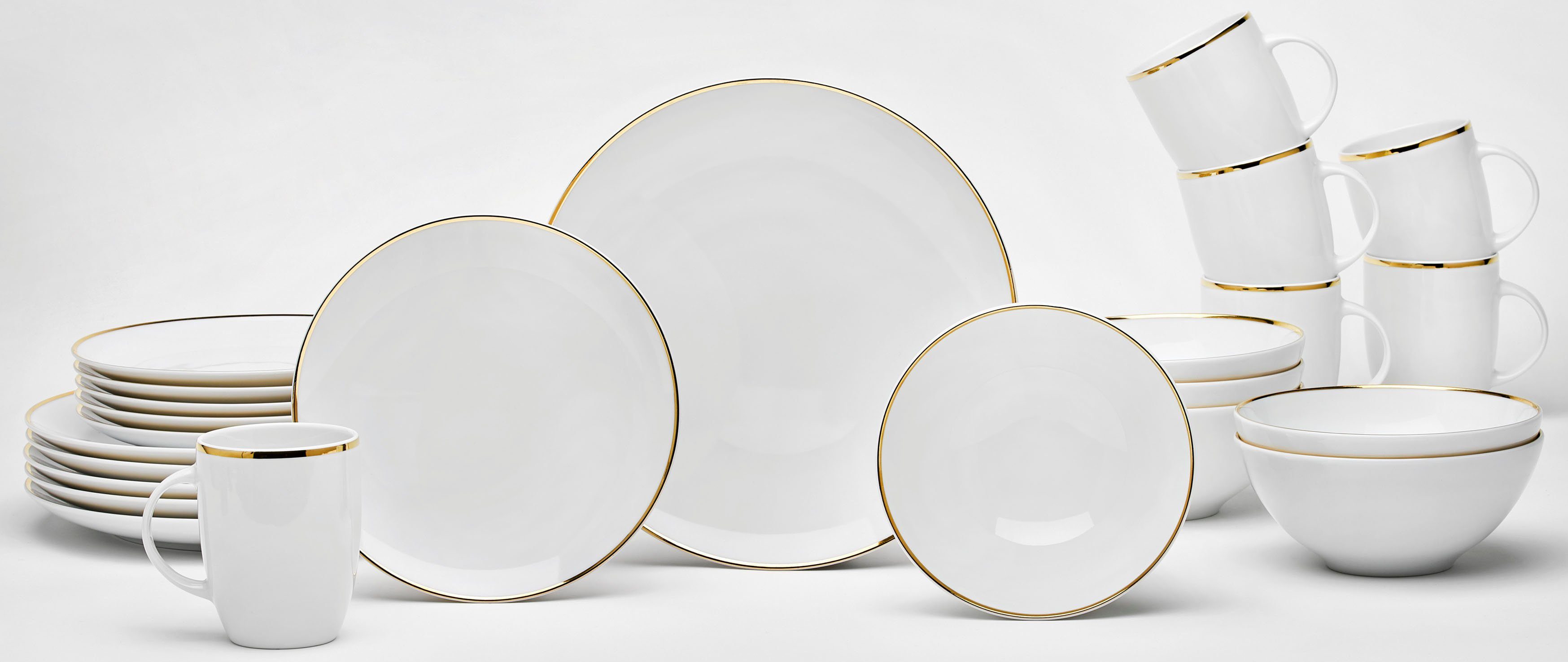 Kombiservice Geschirr-Set, Service Glamour White