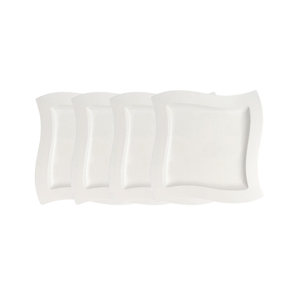 Villeroy & Boch Geschirr-Set NewWave Speiseteller, 4 Stück (4-tlg), 4 Personen, Porzellan, Premium Porcelain, mikrow.- & spülm.sicher, Made in Germany