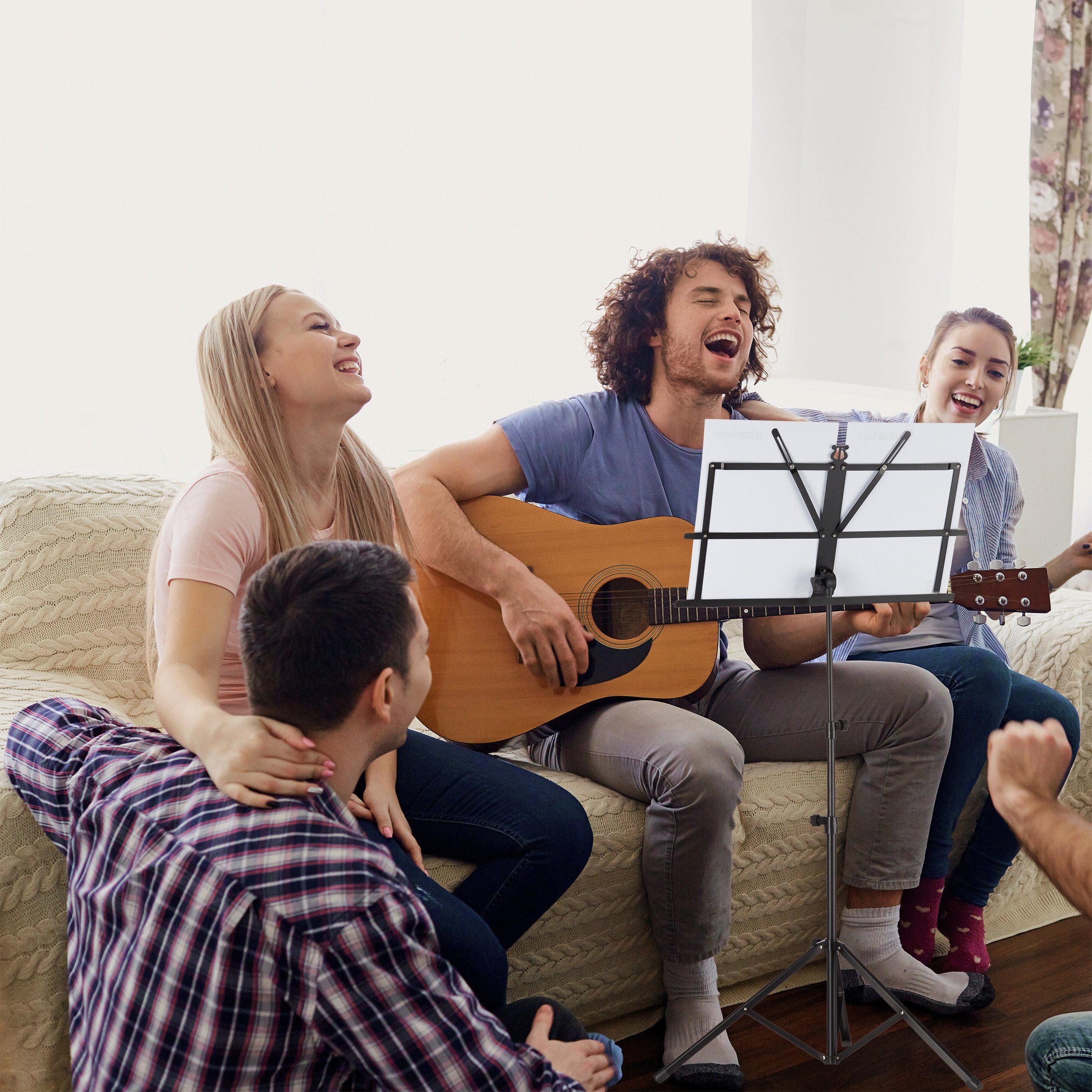 relaxdays Notenpult Notenständer mit Tasche
