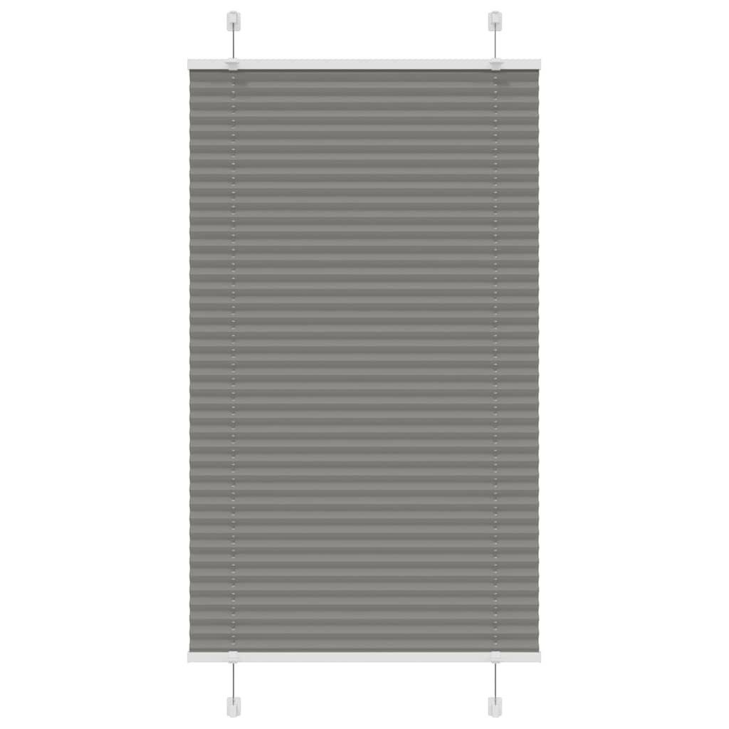 Gardine 80 x 150 cm Plissee Anthrazit 80x150 cm Stoffbreite 79,4 cm Polyester