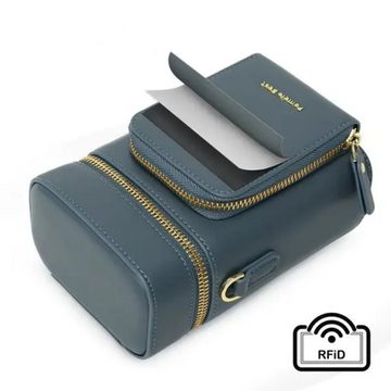 REDOM Handytasche Damen Schultertasche Leder Geldbörse Kleine Handy Umhängetasche Tasche (Reisepass Tasche Anti-Diebstahl mit verstellbar abnehmbar Schultergurt, Cross-Body Brieftasche, Handtasche mit Credit Card Slots, Handyfach), mit vielen Kartenfächer Reißverschluss Münzfach Beutel 11,5x7x16,5 cm