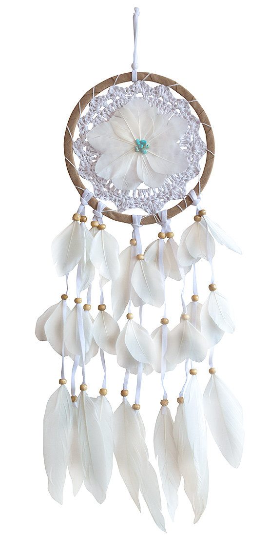 Saraswati Traumfänger Traumfänger "Lotus Flower" Leder 16cm mit Halbedelsteinen, 16x50cm. € 15,60