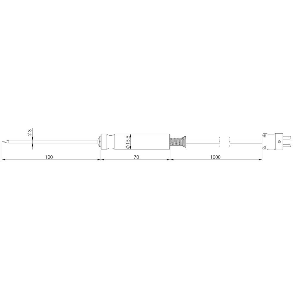 Thermodetektor Greisinger GES21-K-1-NT-L01-T Lebensmittelfühler -50 bis +250 °C Füh