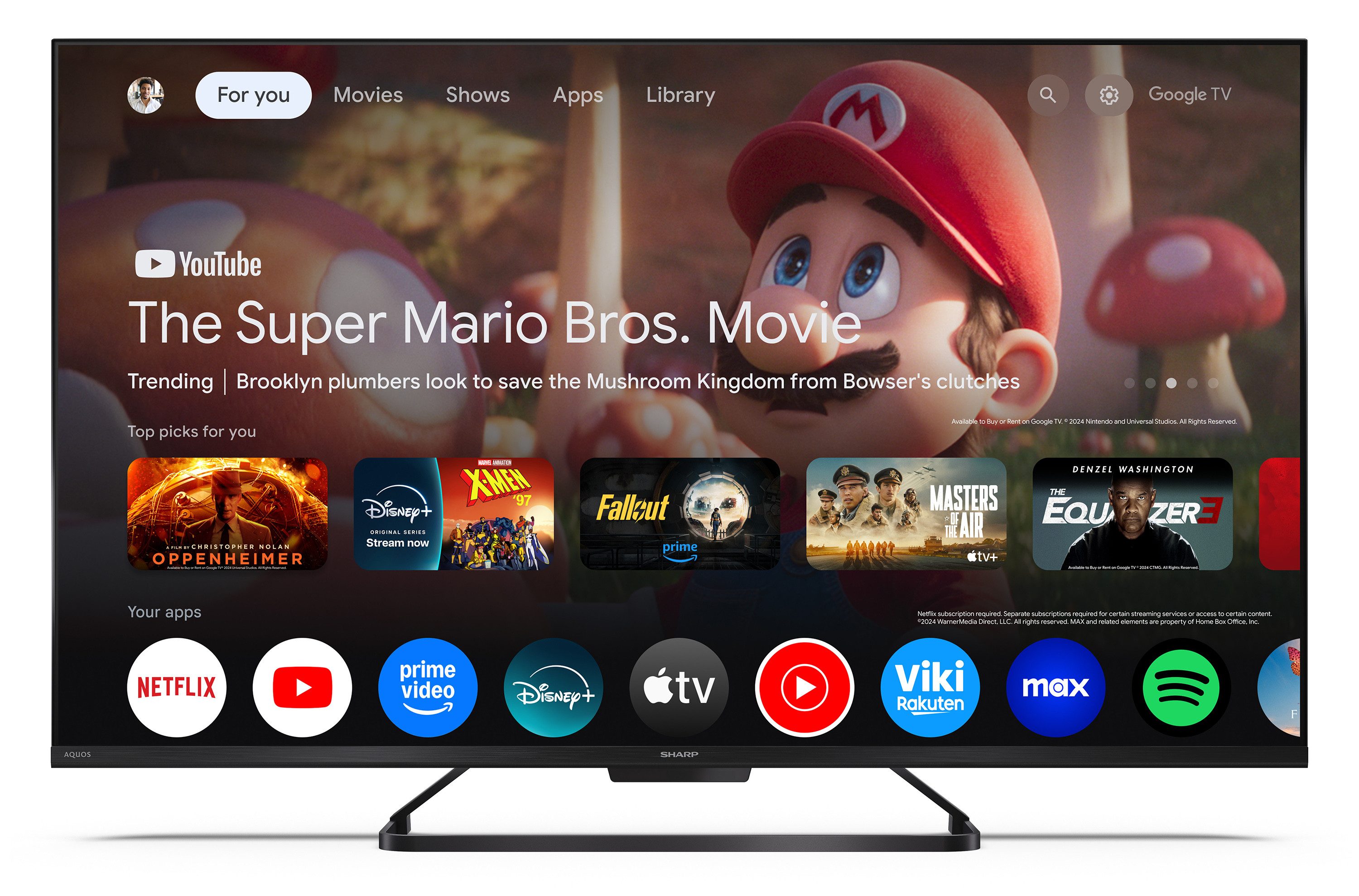 Sharp 43HR7765E QLED-Fernseher (108 cm/43 Zoll, 4K Ultra HD, Google TV, Google TV, 144Hz Gaming, HDR Dolby Vision & Dolby Atmos)