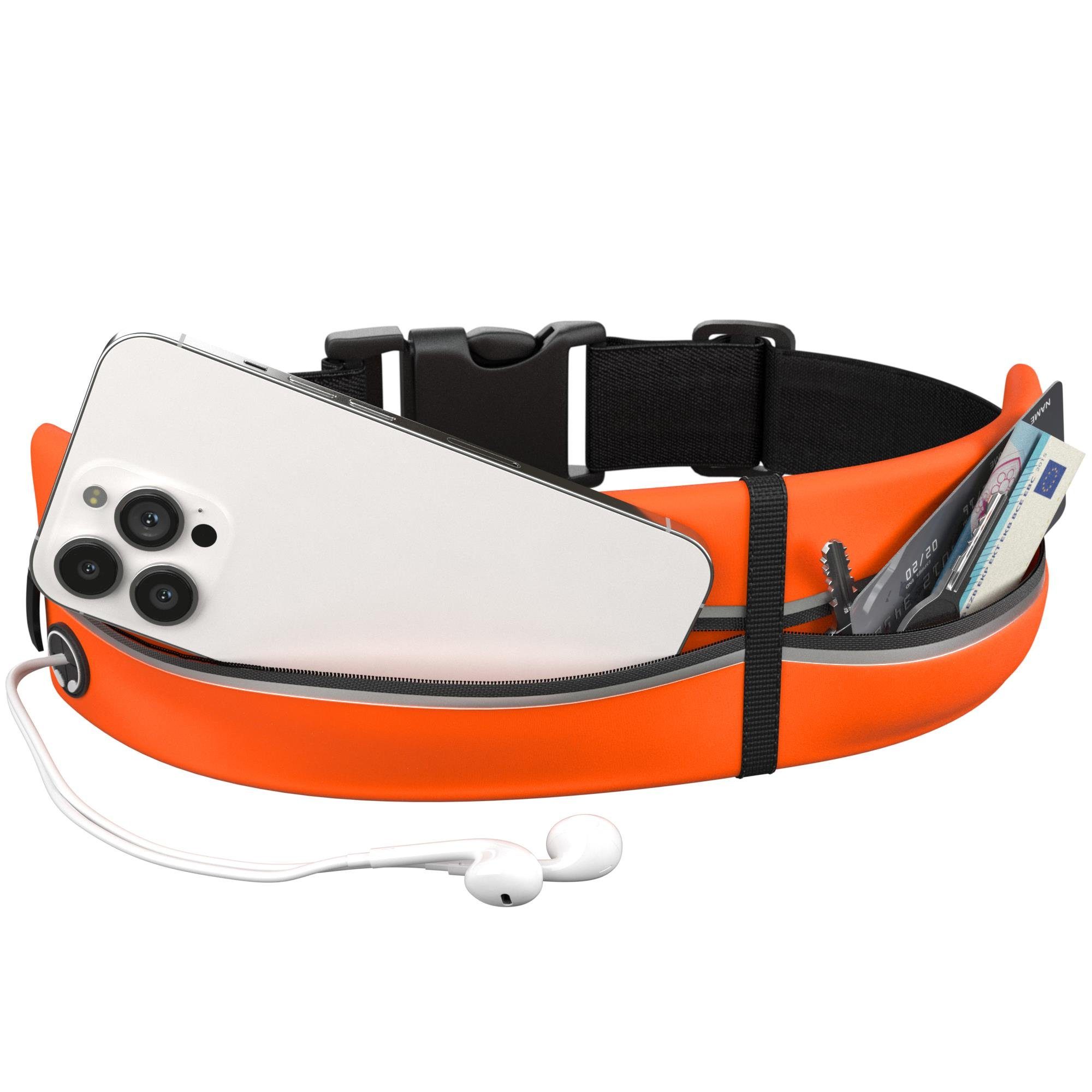 EAZY CASE Laufgürtel Universal Sport Bauchtasche Schmal Orange