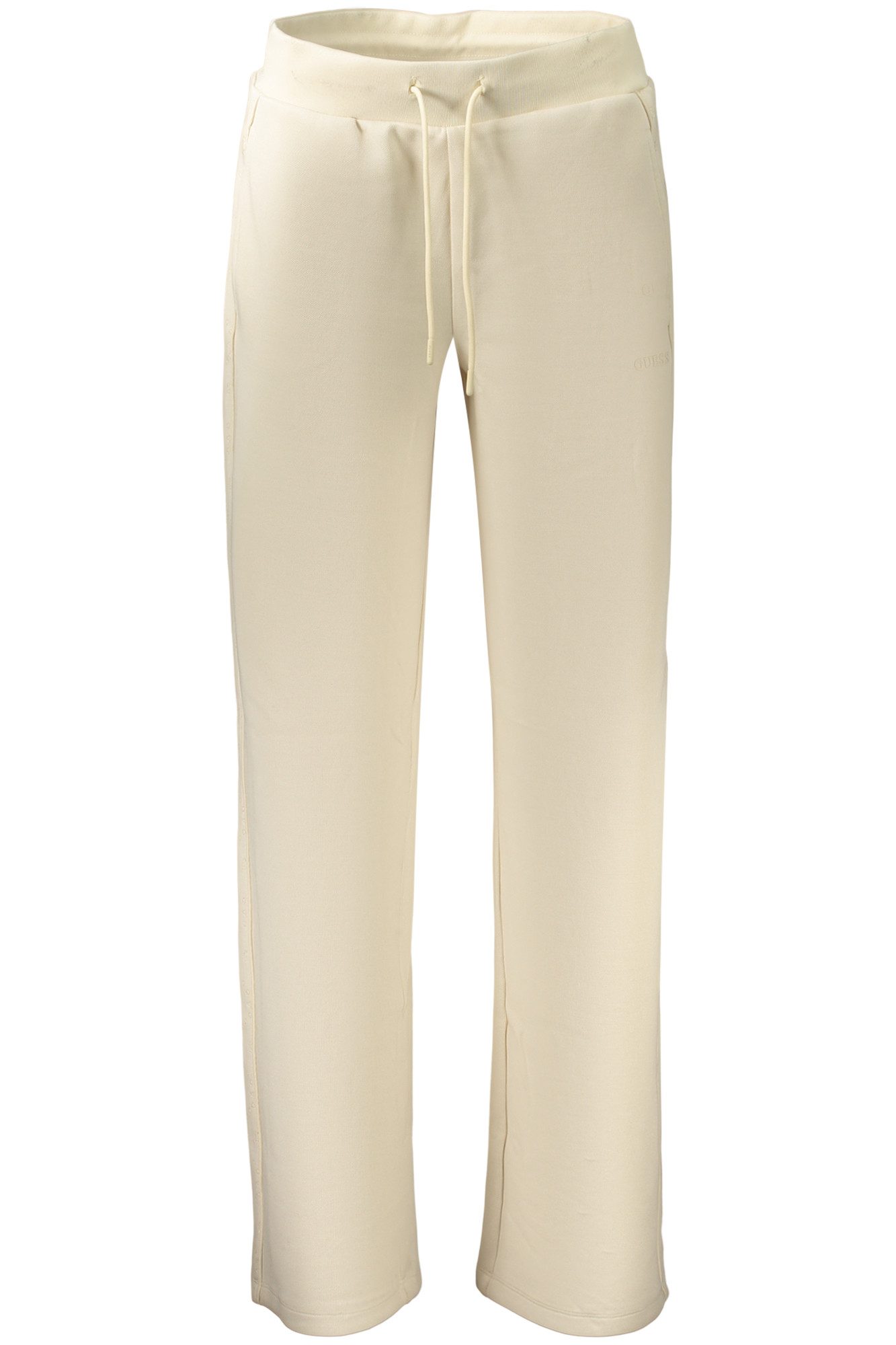 GUESS JEANS 5-Pocket-Hose Damen Jogginghose Beige: Komfortabel mit Kordelzug und Kontrastdetails