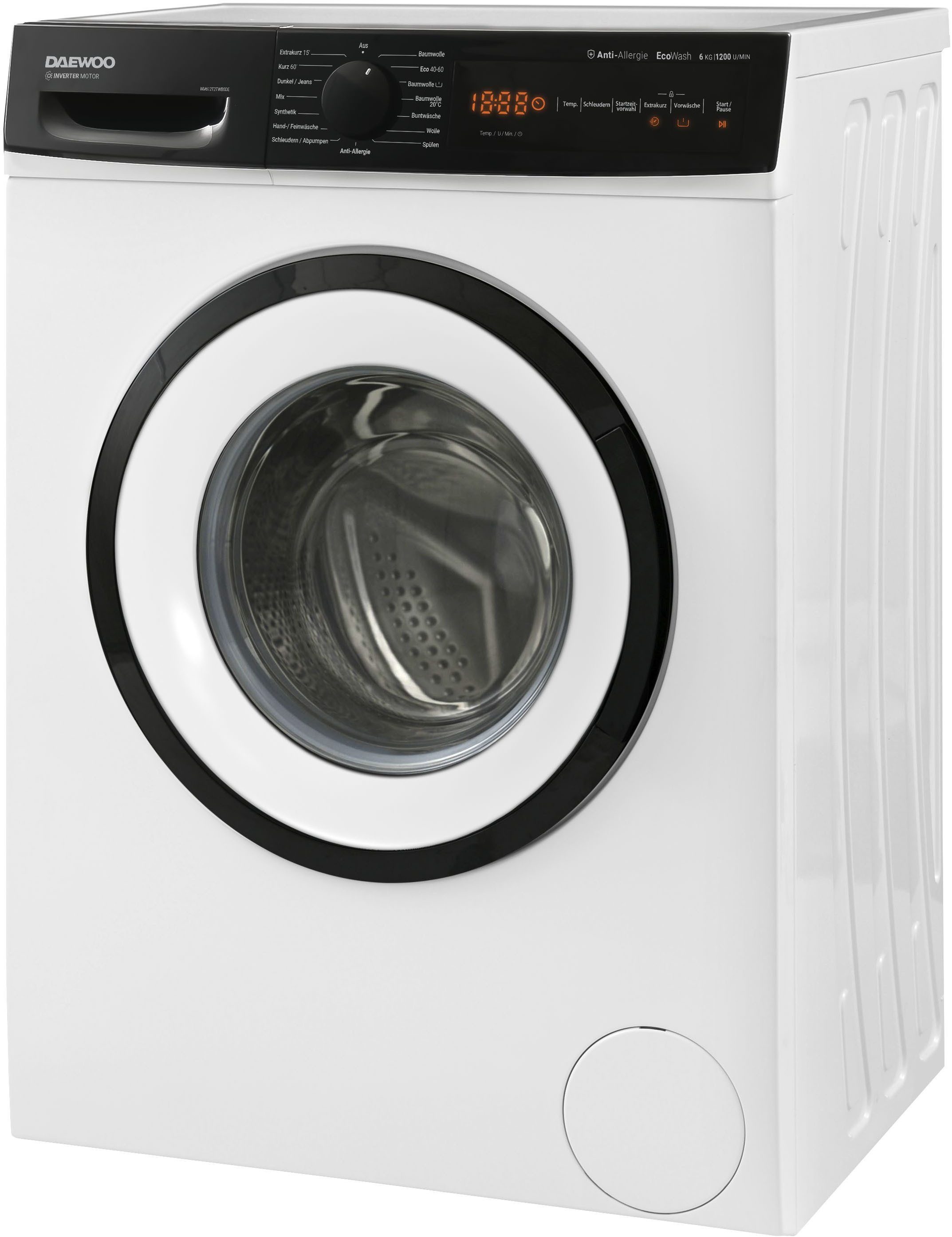 Daewoo Waschmaschine WM612T2TWB0DE, 6 kg, 1200 U/min