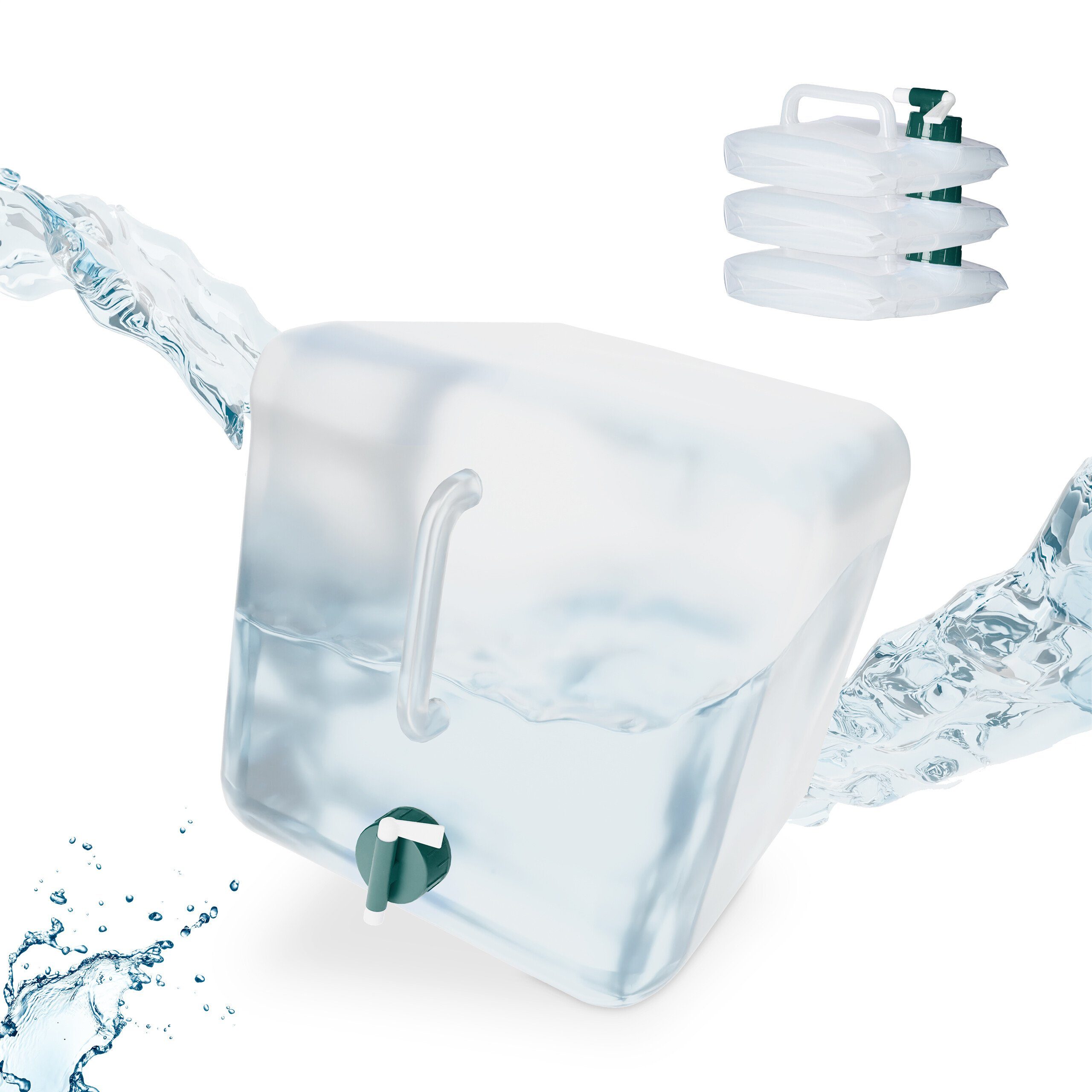 relaxdays Kanister Quadratische Faltkanister im 4er Set (4 St), 20 Liter