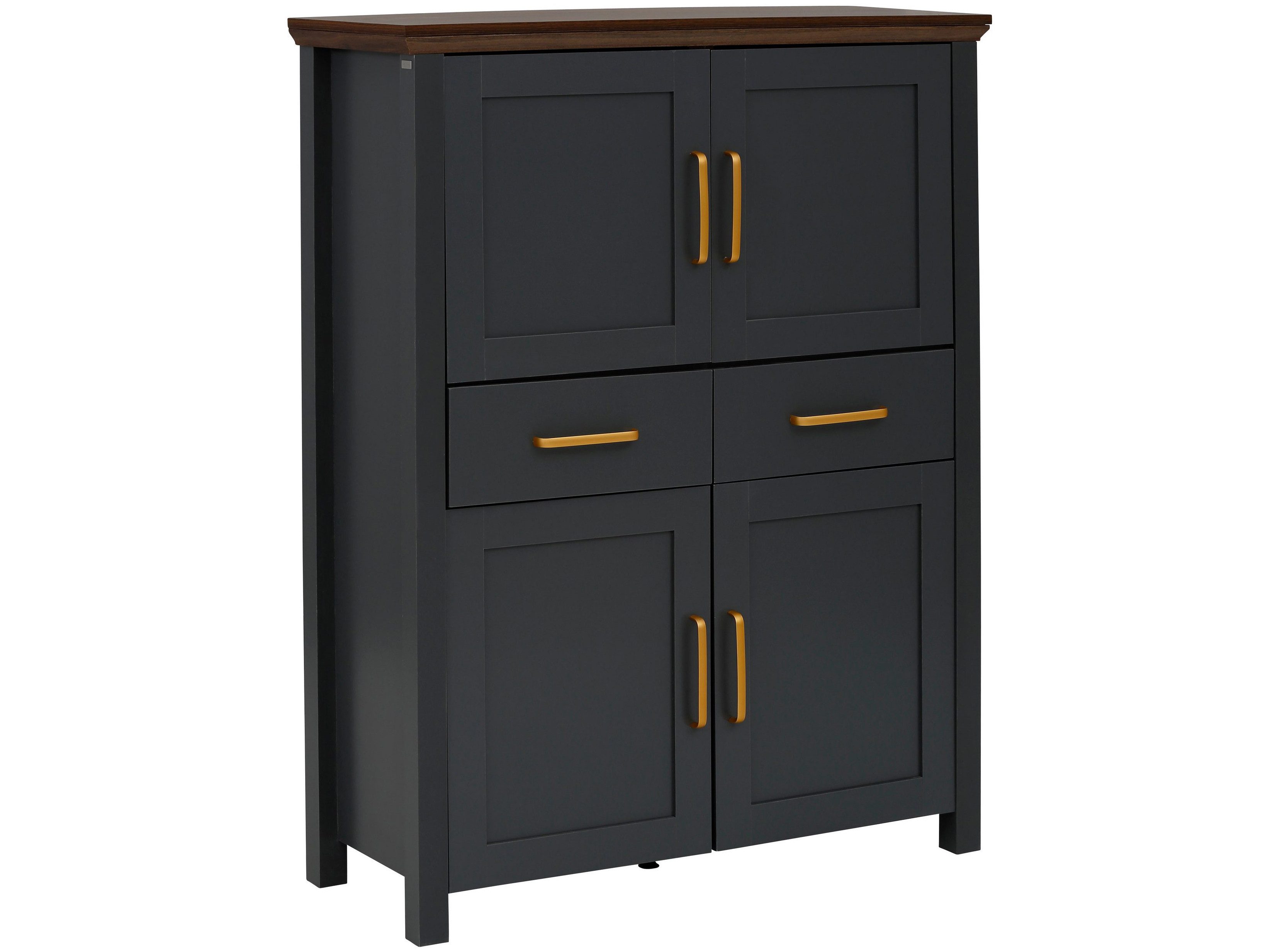 loft24 Highboard Marly, Hochkommode mit 2 Schubladen und 4 Türen, Höhe 130 cm, Landhaus