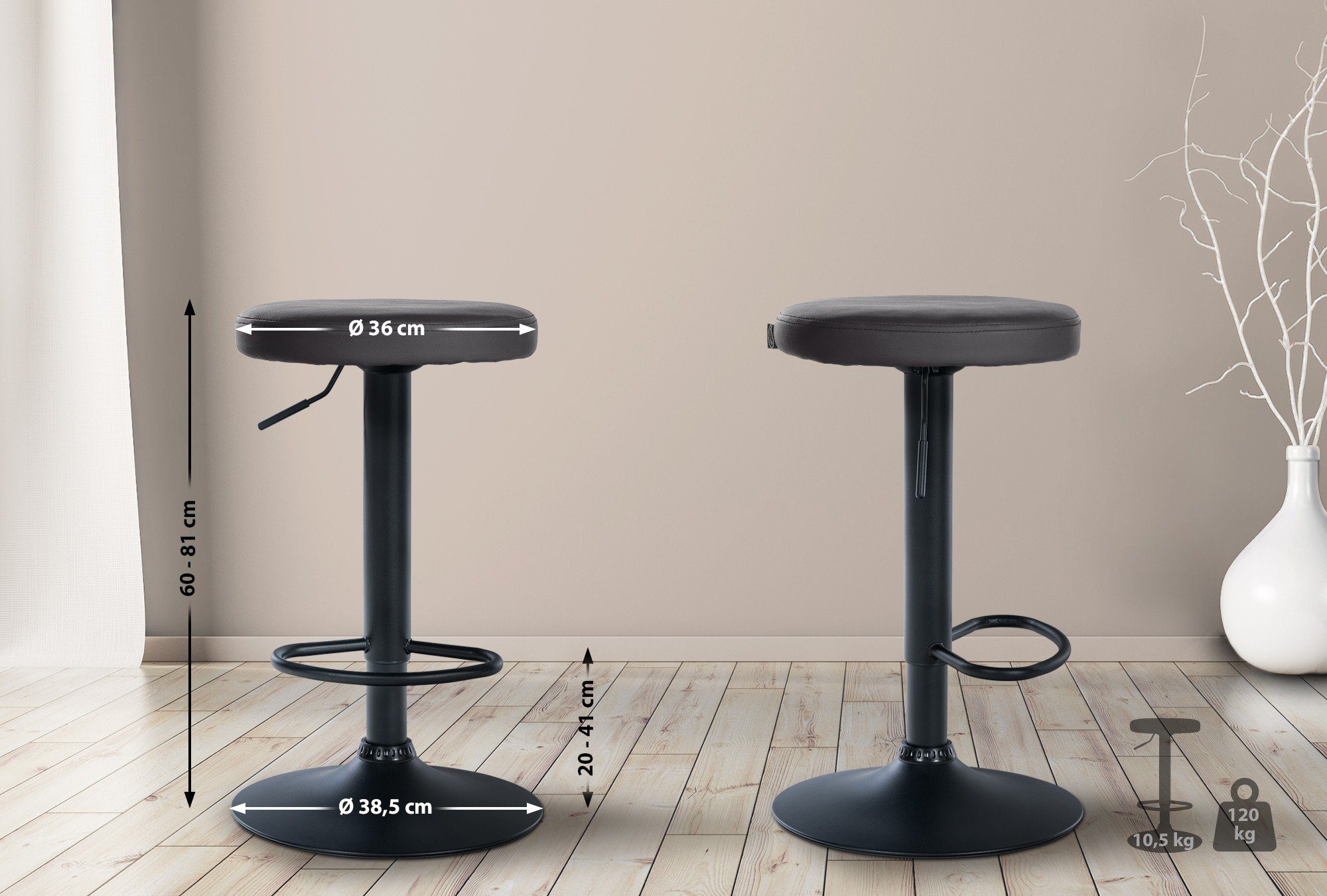 CLP Barhocker Ponte Kunstleder (2er Set, günstig online kaufen