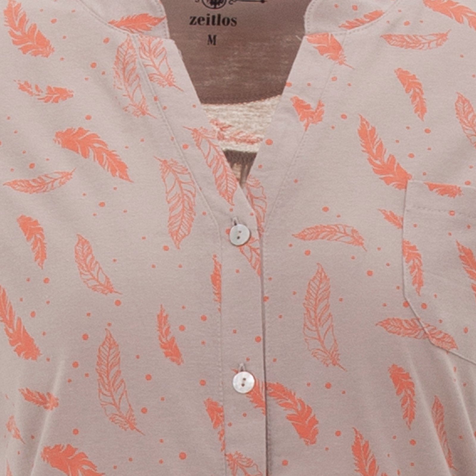 zeitlos Nachthemd Nachthemd Kurzarm - Feder