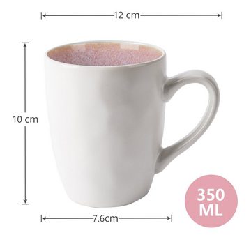 MiaMio Tasse Kaffeetassen Set Lumera Kollektion (Rosa)