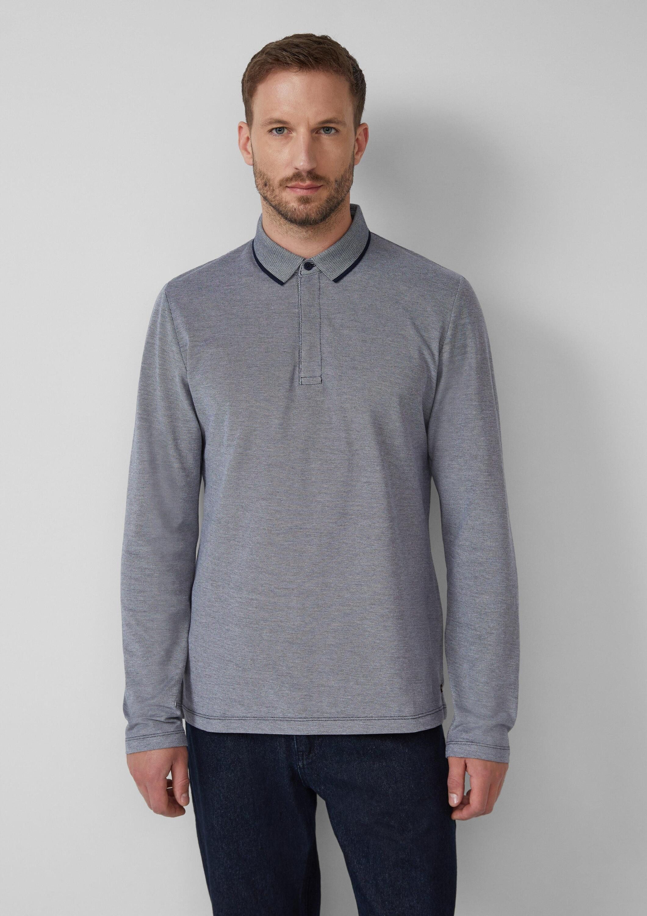 s.Oliver Langarmshirt Polo-Shirt Langärmeliges Poloshirt aus günstig online kaufen