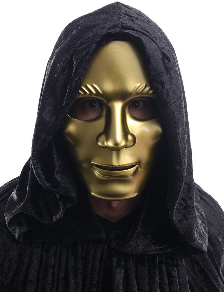 CHAKS Verkleidungsmaske Halloween Maske Mystery Man 'No ID', Gold