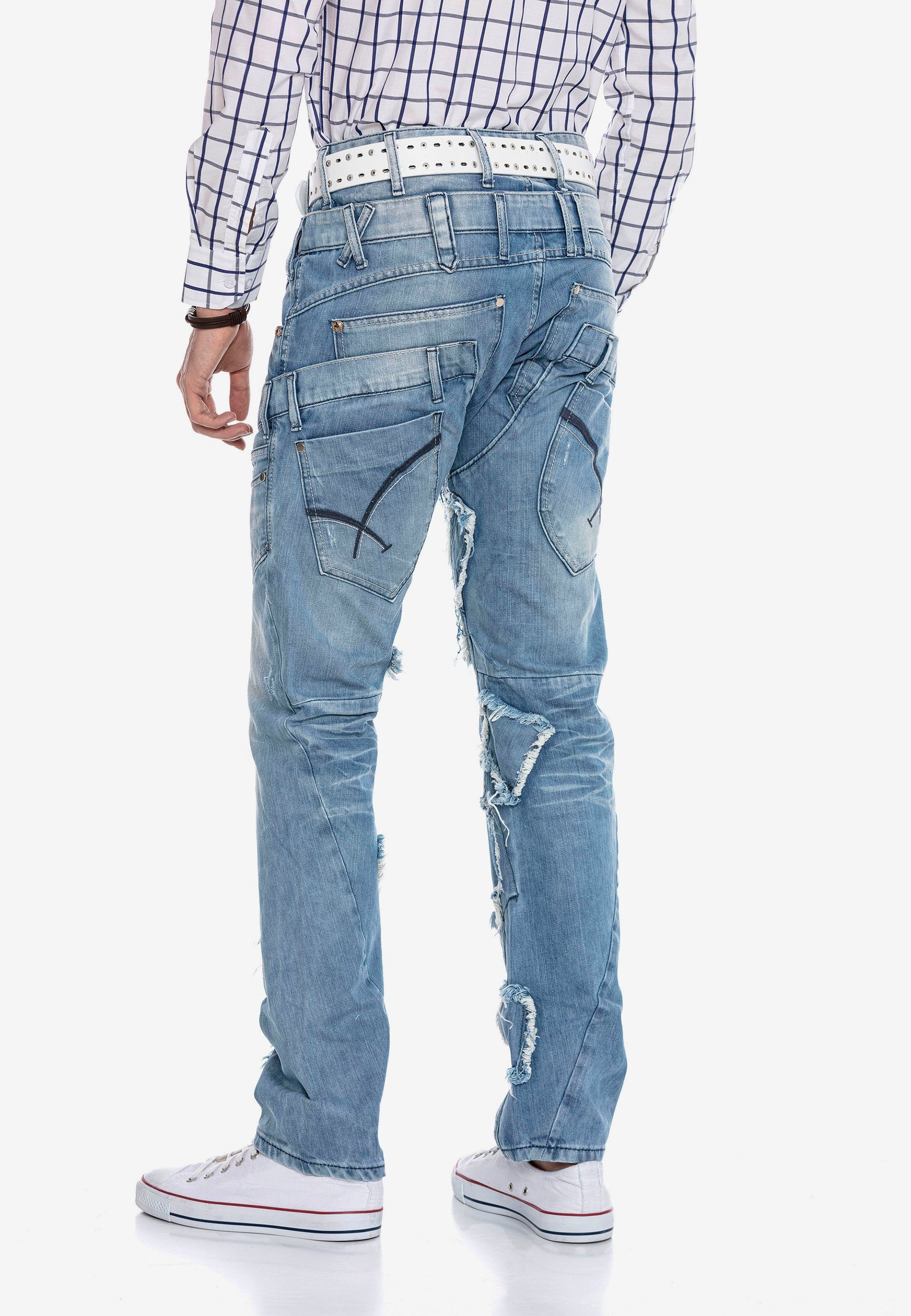Cipo im & trendigen Patchwork-Design Jeans Baxx Bequeme