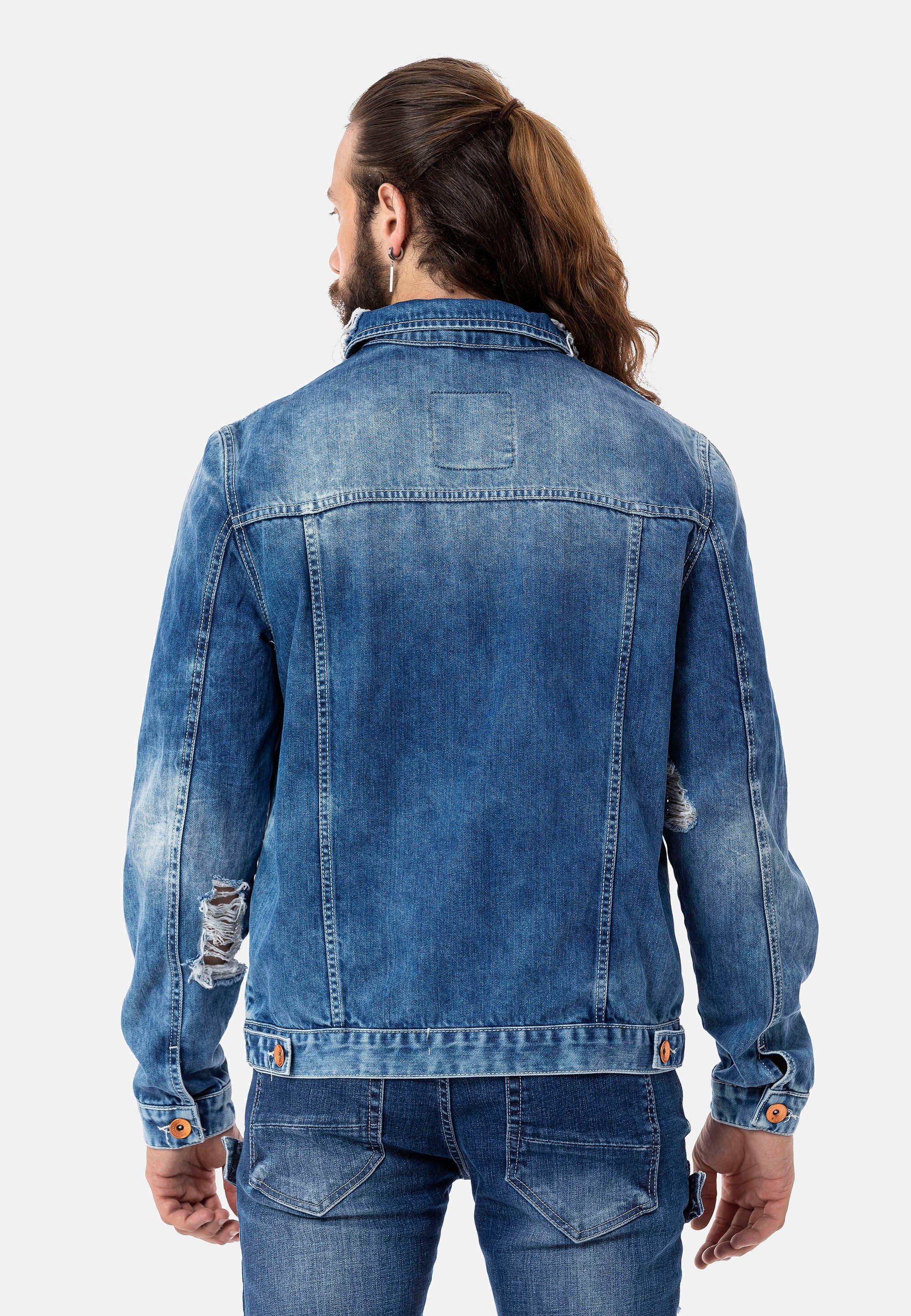 & Cipo coolen Jeansjacke Baxx mit Destroyed-Elementen