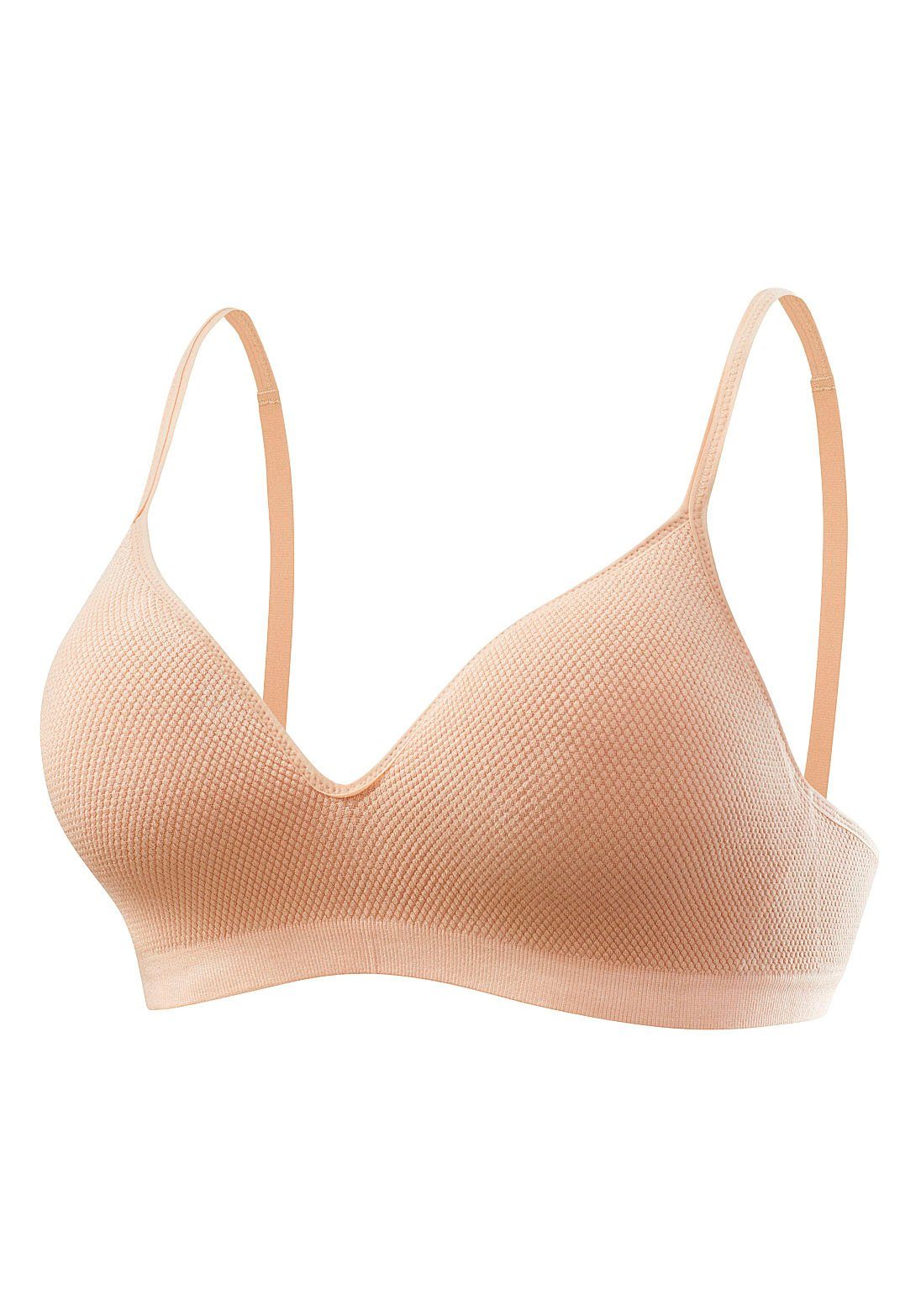 LASCANA Push-up-BH COMFY BRA ohne Bügel aus Baumwolle mit Struktur, bequemer BH – Bild 2 von 5