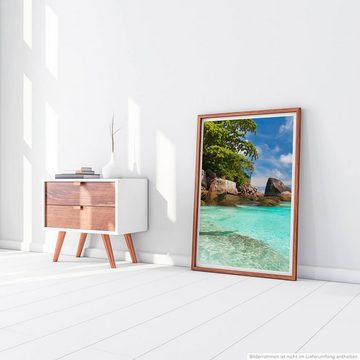 Sinus Art Poster 60x90cm Landschaftsfotografie Poster Idyllischer Strand mit türkisem Wasser