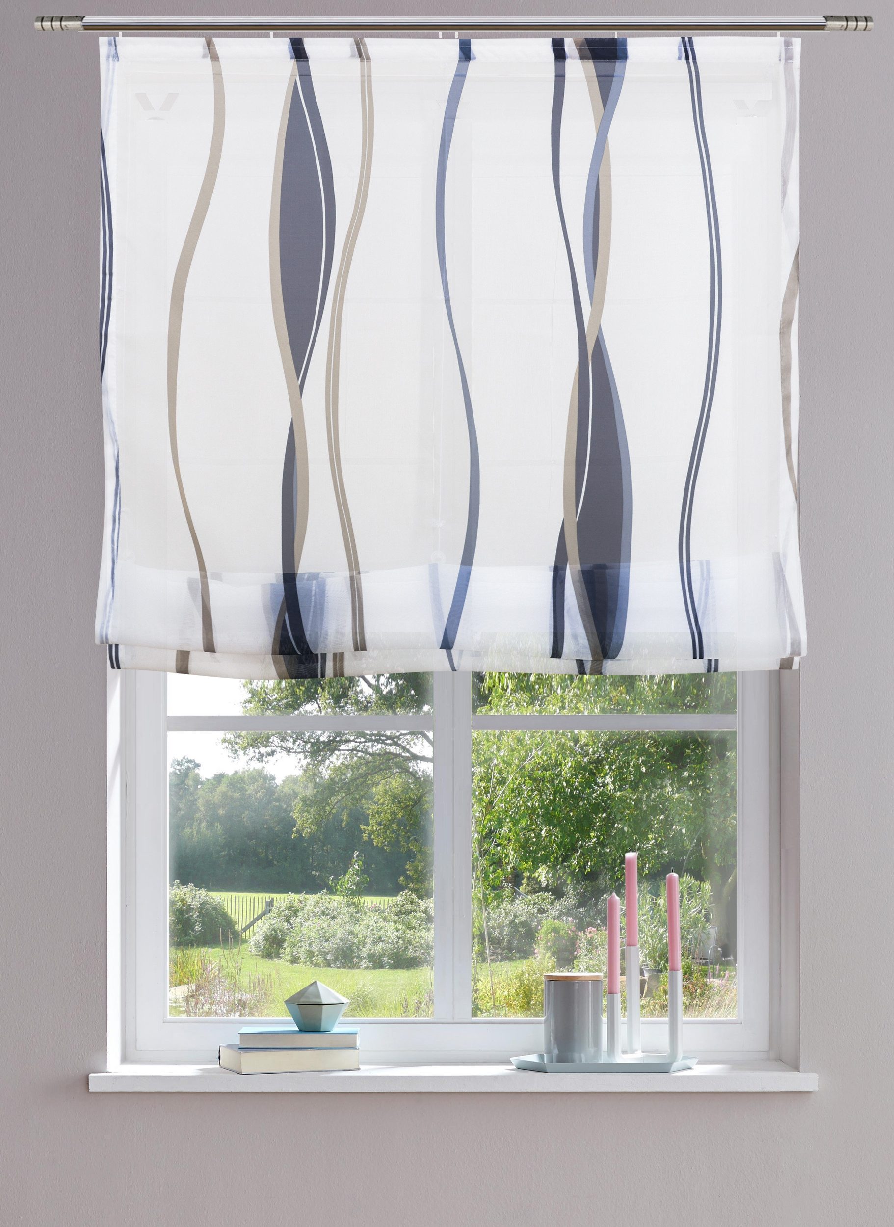 OTTO home Raffrollo Dimona, mit Schlaufen, Transparent, Voile, Polyester