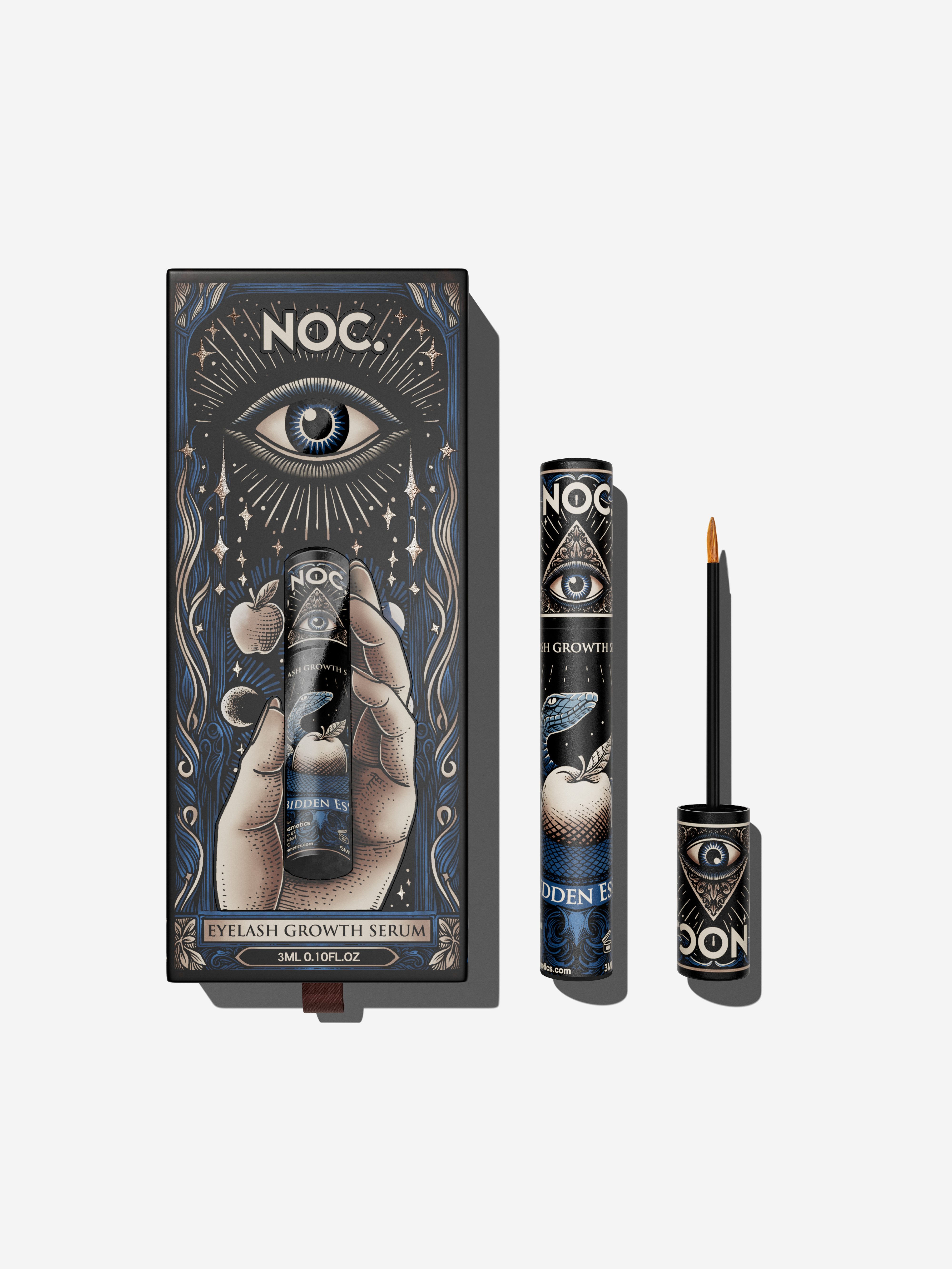 NOC. Cosmetics Wimpernserum Forbidden Essence, 1-tlg., 3 ml, für längere, dichtere und stärkere Wimpern, vegan und tierversuchsfrei