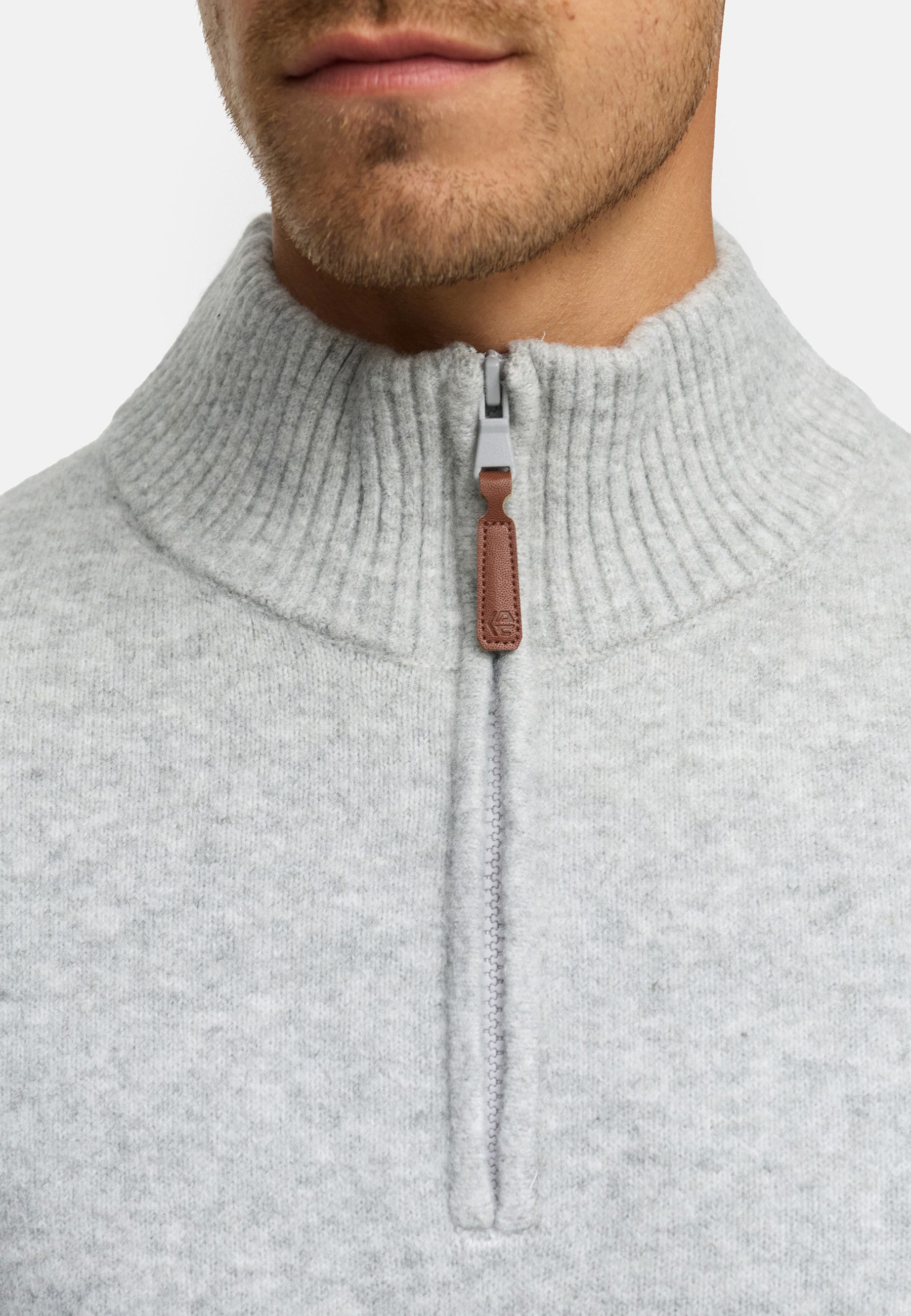 Indicode Strickpullover Herren INTrax Half Pullover Herrenpullover Bequemer Strickpullover