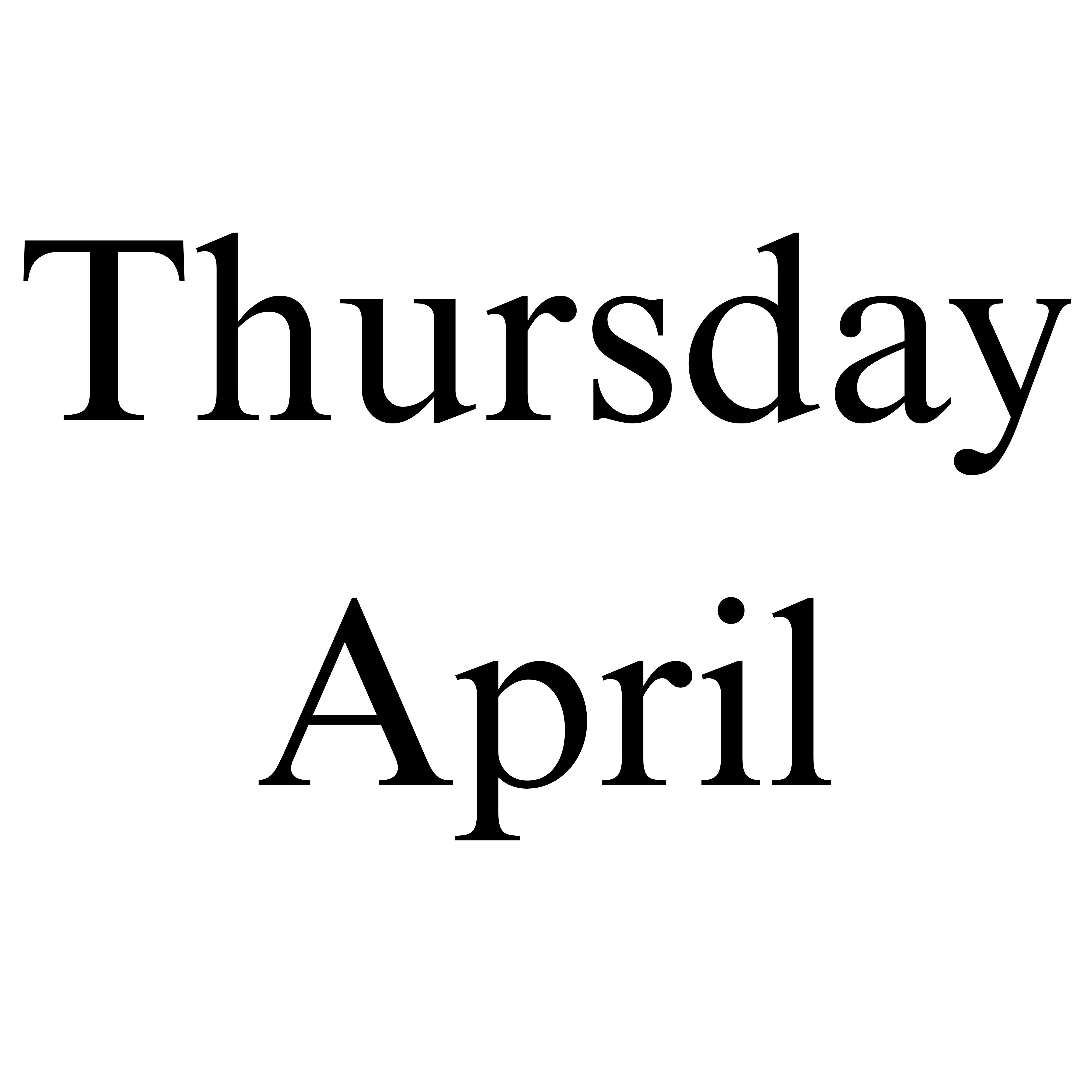 Thursday April