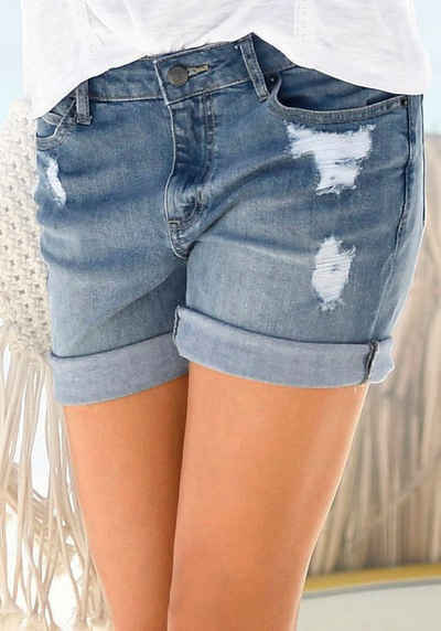 Damen Bekleidung Kurze Hosen Jeans-Shorts und Denim-Shorts Brax Jeansbermudas mit Stretch-Anteil in Weiß 
