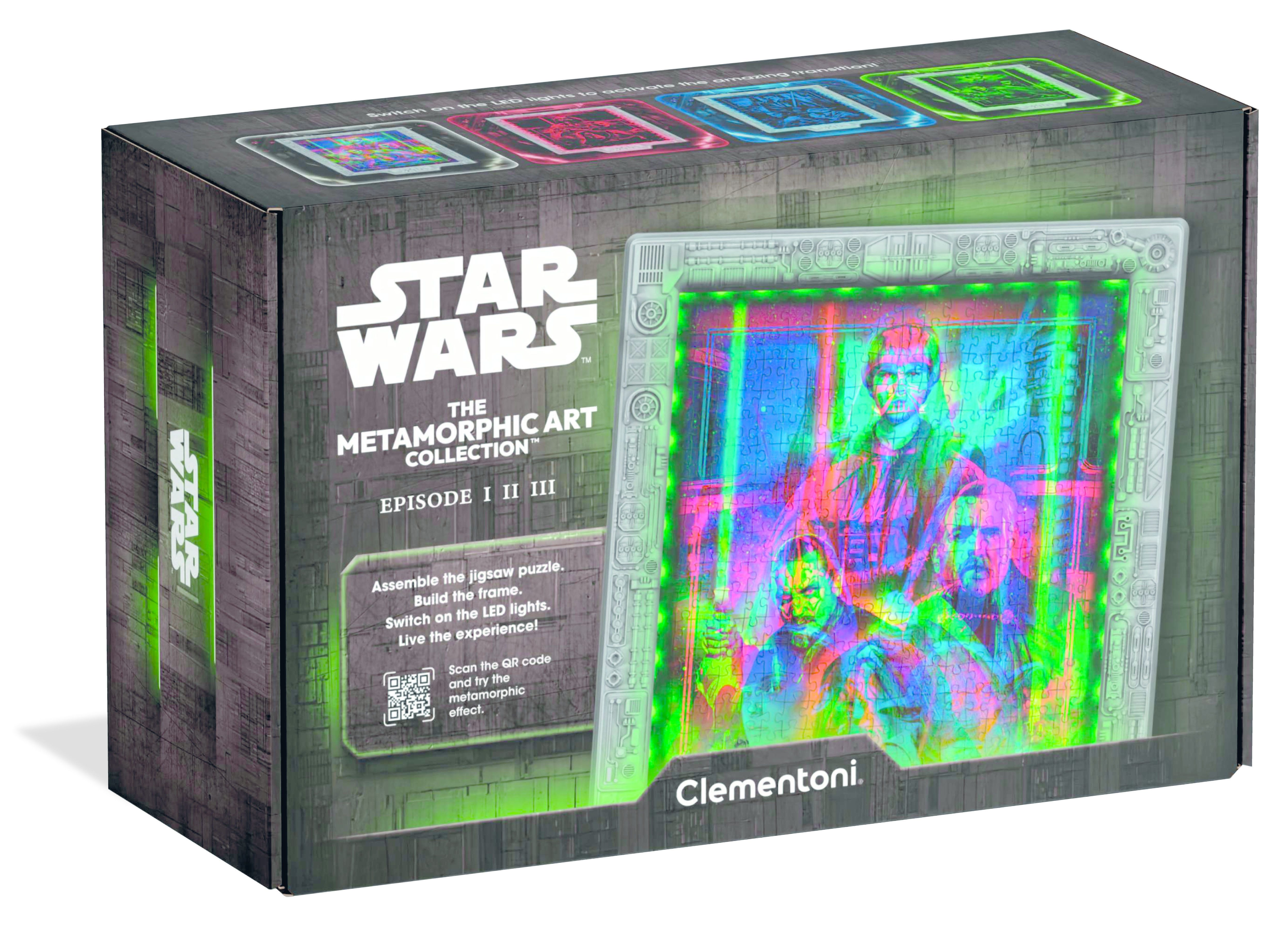Clementoni® Puzzle Star Wars - The Metamorphic Art Collection Episode 1-2-3, 520 Puzzleteile, Mit Licht; Made in Europe