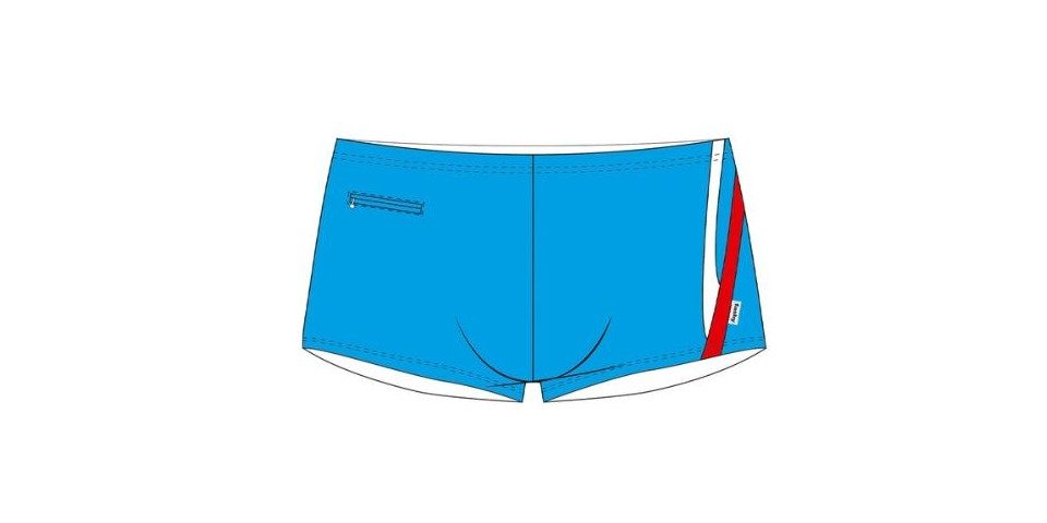 Fashy Badehose Badehose Boxer hellblau orange weiss