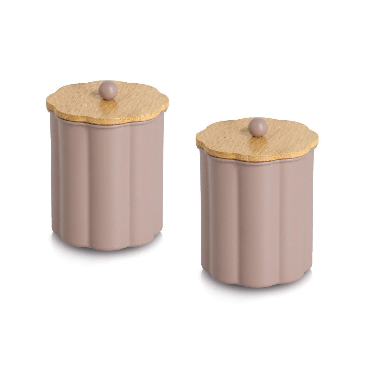 Zeller Present Vorratsdose Dose mit Bambusdeckel, 2er-Set, 1000 ml, Metall, Bambus, Metall, (Set, 2-tlg), ca. Ø12,2x16,5 cm