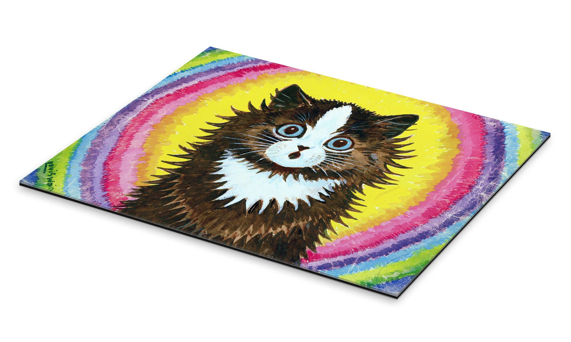 Posterlounge Wandbild Katze in einem Regenbogen, Louis Wain, erhältlich als Poster, Leinwandbild, Wandsticker oder Acrylglasbild