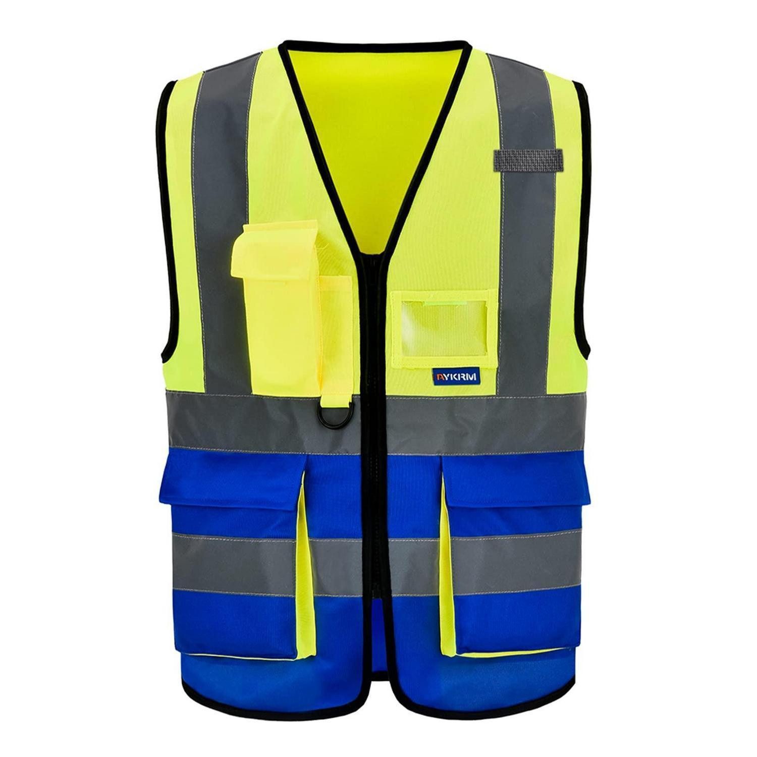 LuxusKollektion Warnweste Sicherheitsweste Gelb&Blau 6XL-8XL