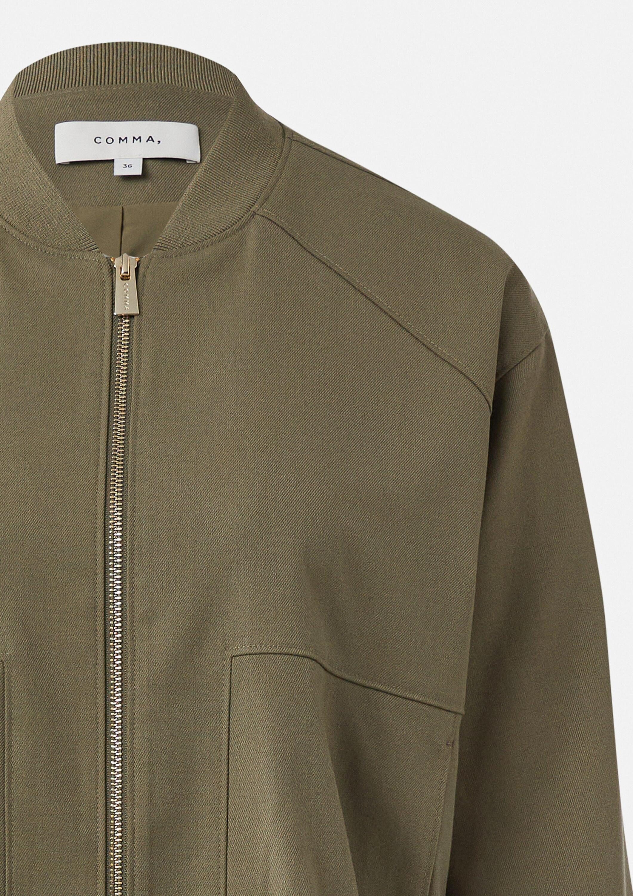 comma Funktionsjacke Indoor-Jacke Blouson aus Twill mit Faltendetails