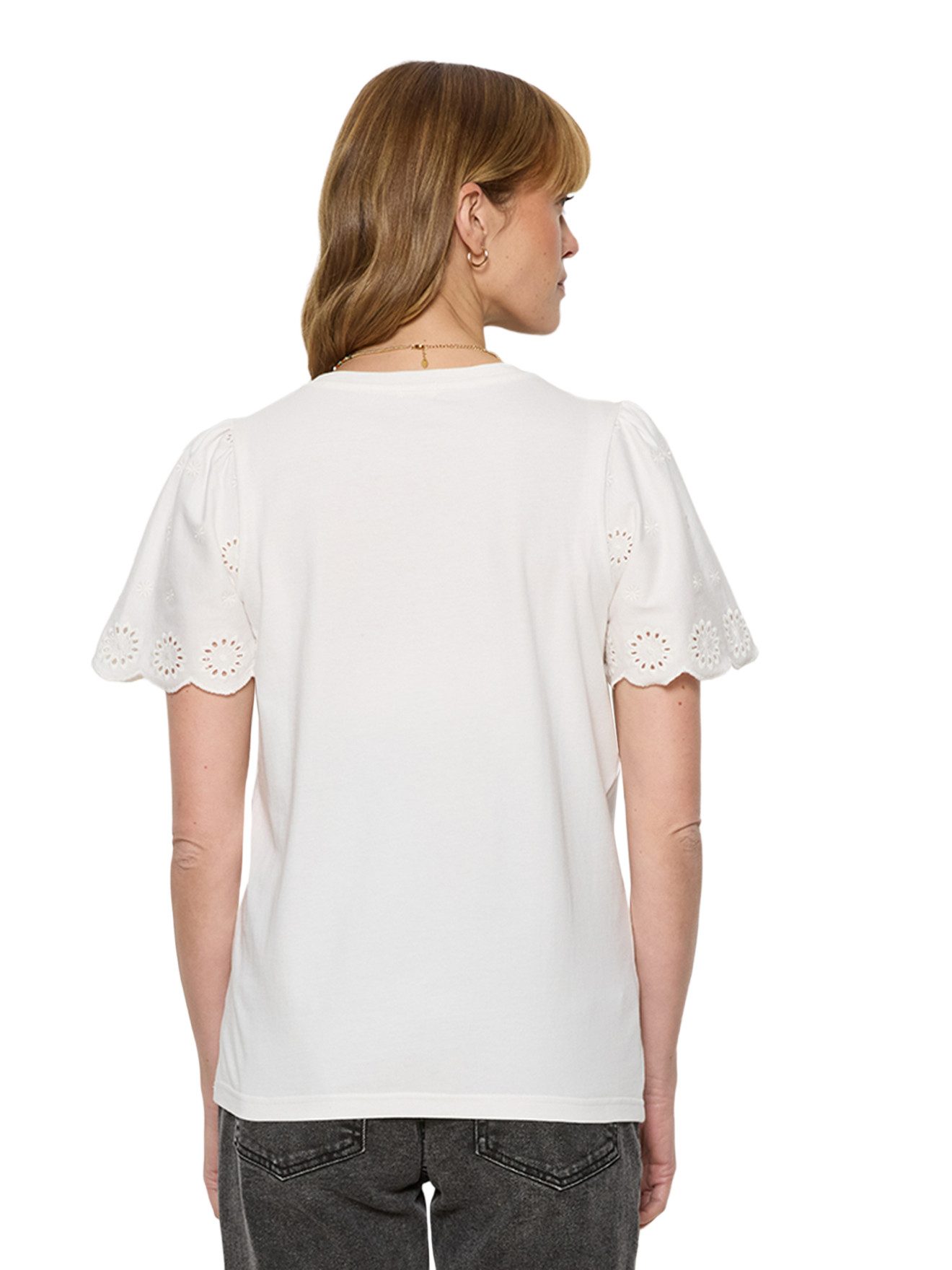vertbaudet Umstandsshirt Umstandsshirt, kurze Ärmel mit Stickereien