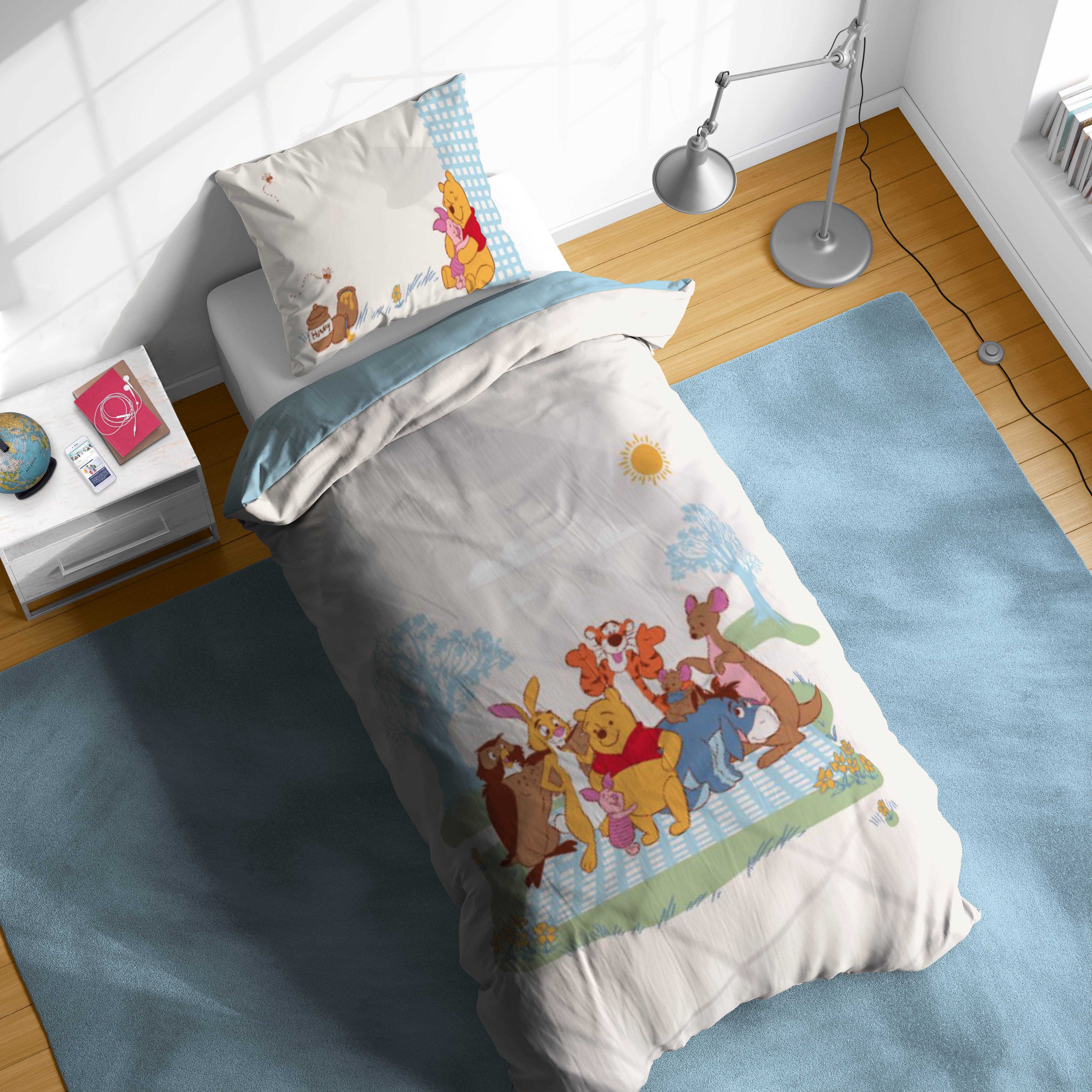 Disney Kinderbettwäsche Winnie The Pooh Party, Linon, 2 teilig, 100% Baumwolle