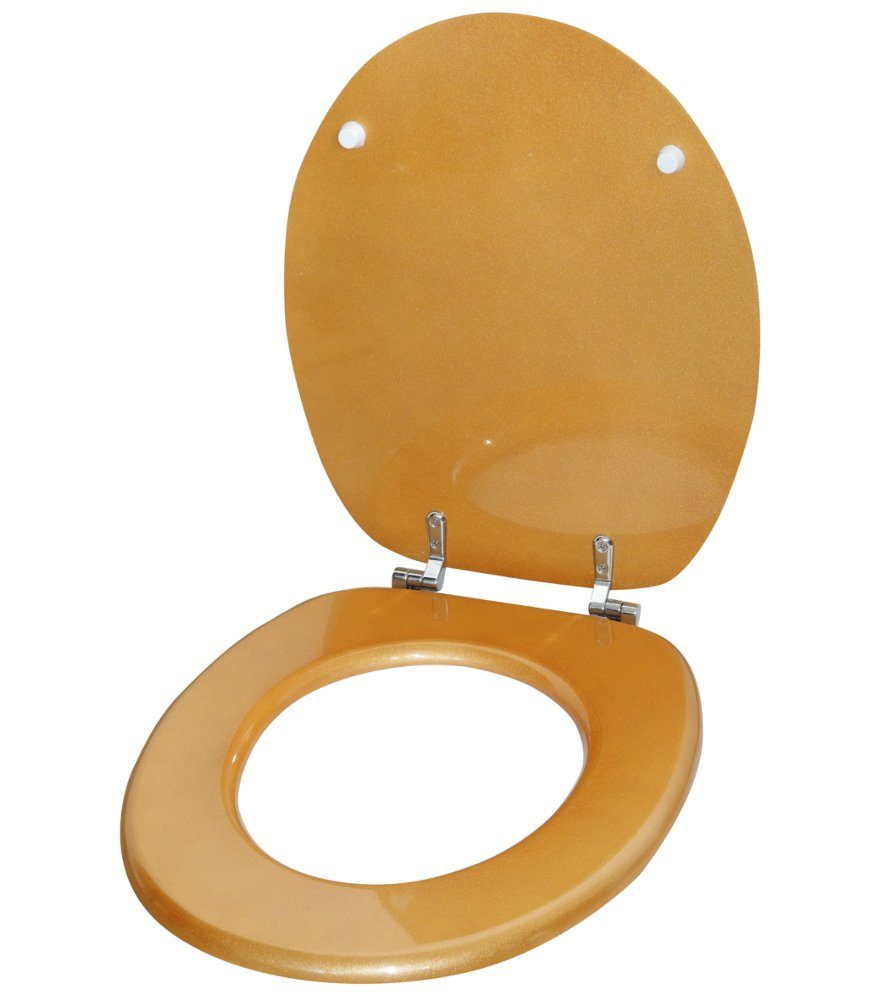 Sanilo WC-Sitz Glitzer Gold, universell, leichte Montage, hochwertig & modern