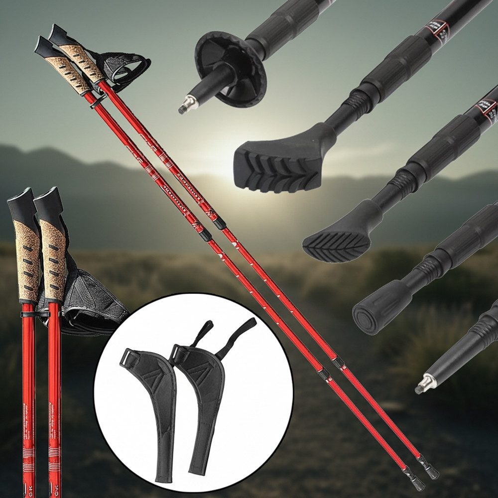 Mucola Nordic-Walking-Stöcke Teleskopstöcke Teleskop-Trekkingstöcke Wanderstöcke (Stück, 2 St., 2 Stöcke), Teleskopstock