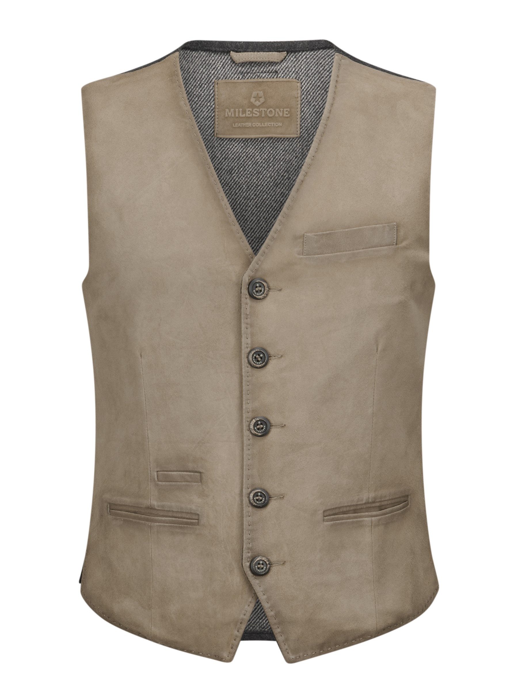 Milestone Lederweste MSRenzo aus hochwertigem Veloursleder günstig online kaufen