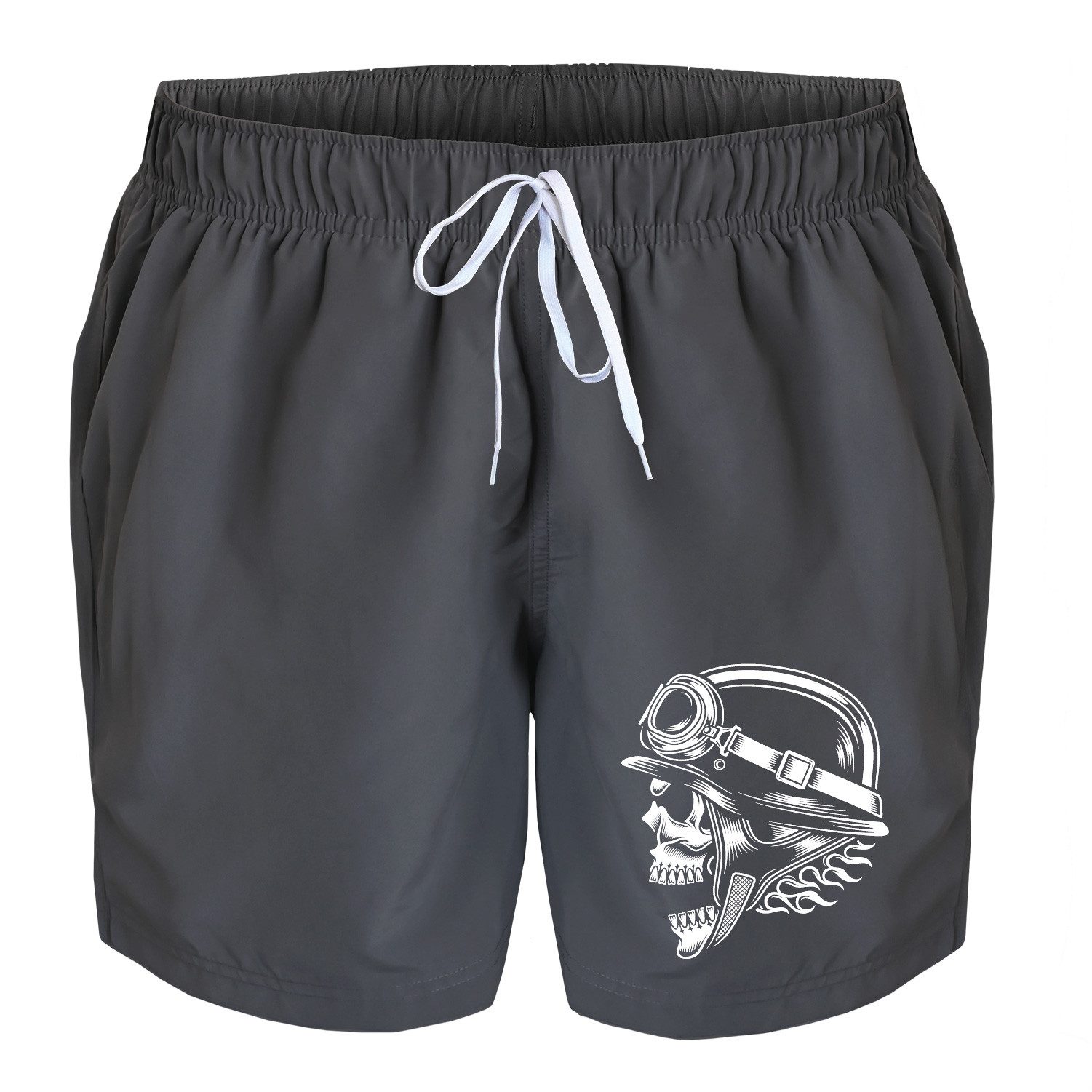 deinshirt Badehose Schwimmshorts Totenkopf Stahlhelm Integrierter günstig online kaufen