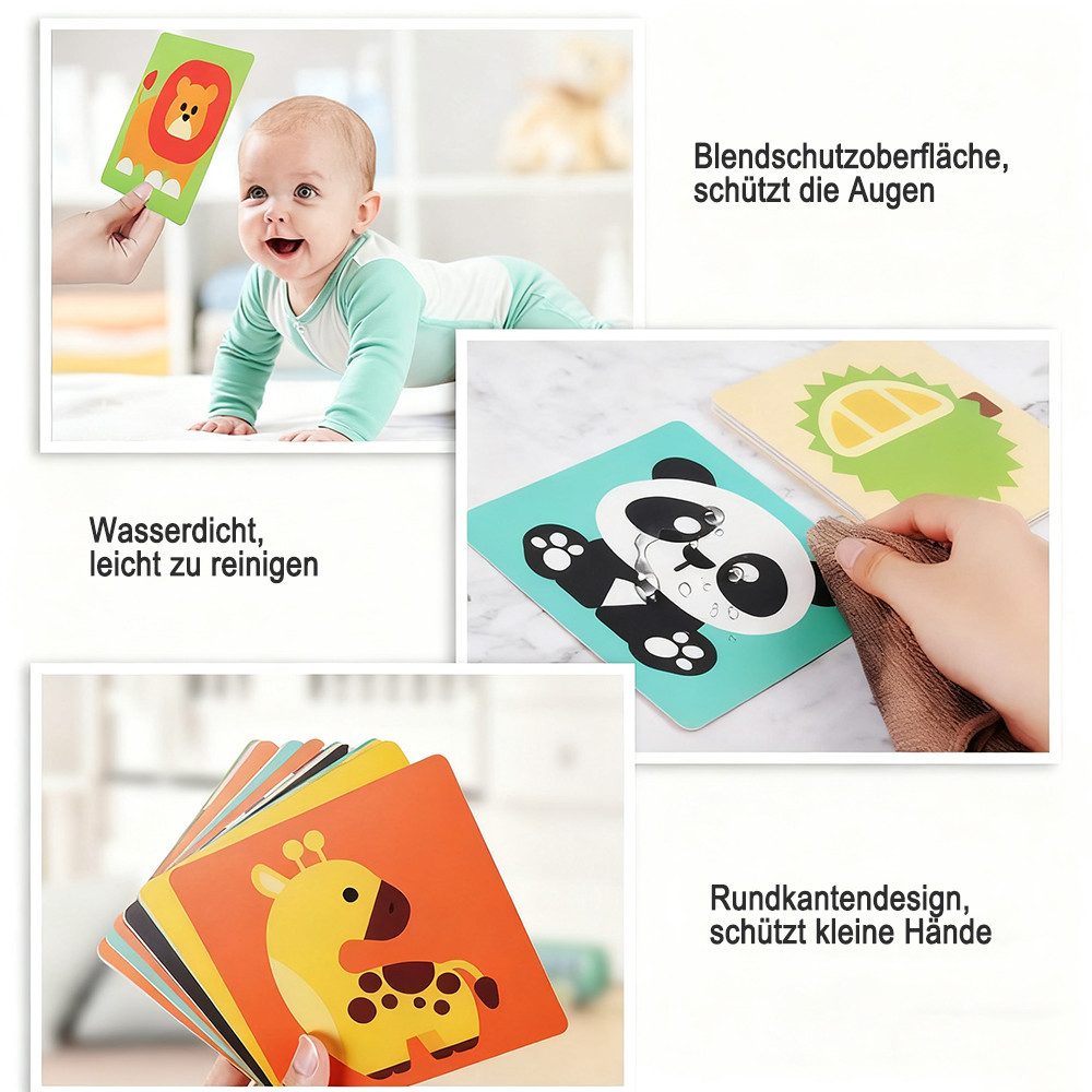 CLTYQ Lernspielzeug Sensory Toys Karten,20 Schwarz & Weiße Lernkarten für Kinder Kontrast (14.3x14.3cm), Montessori Kontrast-Karten,isuelle Stimulation Lernen A – Bild 5 von 5