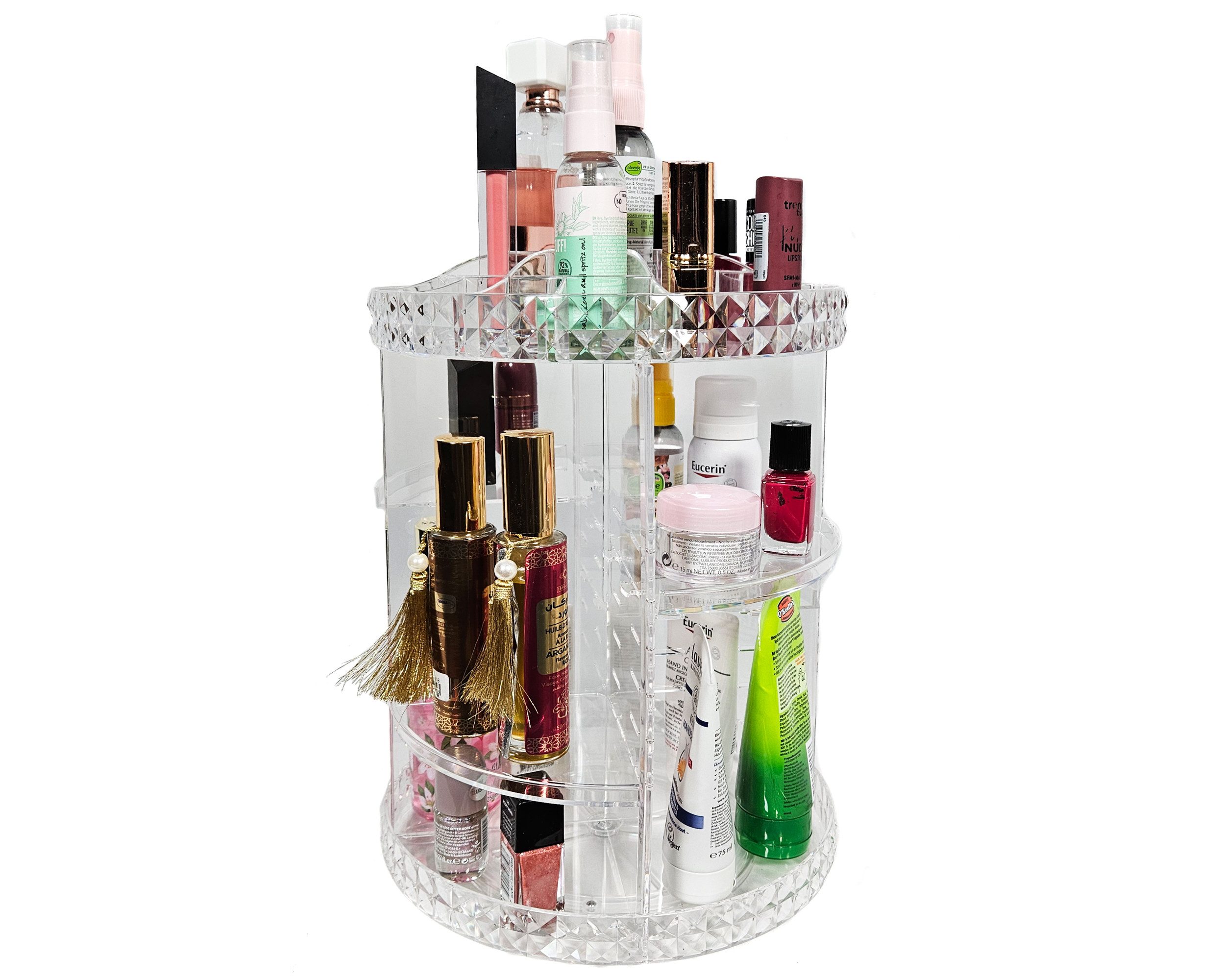 Yudu Schmuckständer Acryl MakeUp Kosmetik Aufbewahrung 360° drehbarer platz günstig online kaufen