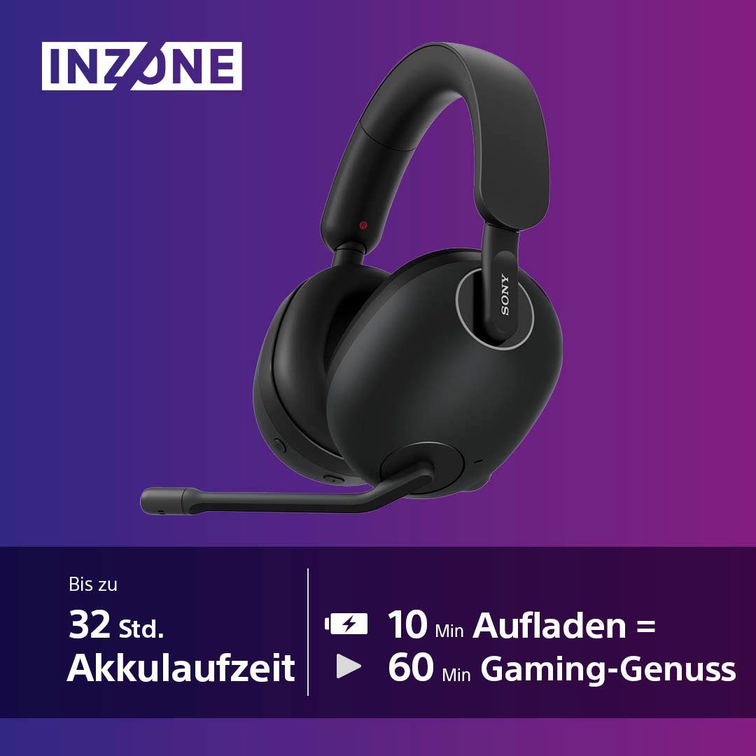 (ANC), Gaming-Headset H9 Modus, Ladestandsanzeige, Cancelling Wireless) Attention Bluetooth, (Active schwarz INZONE Sony LED Noise Quick