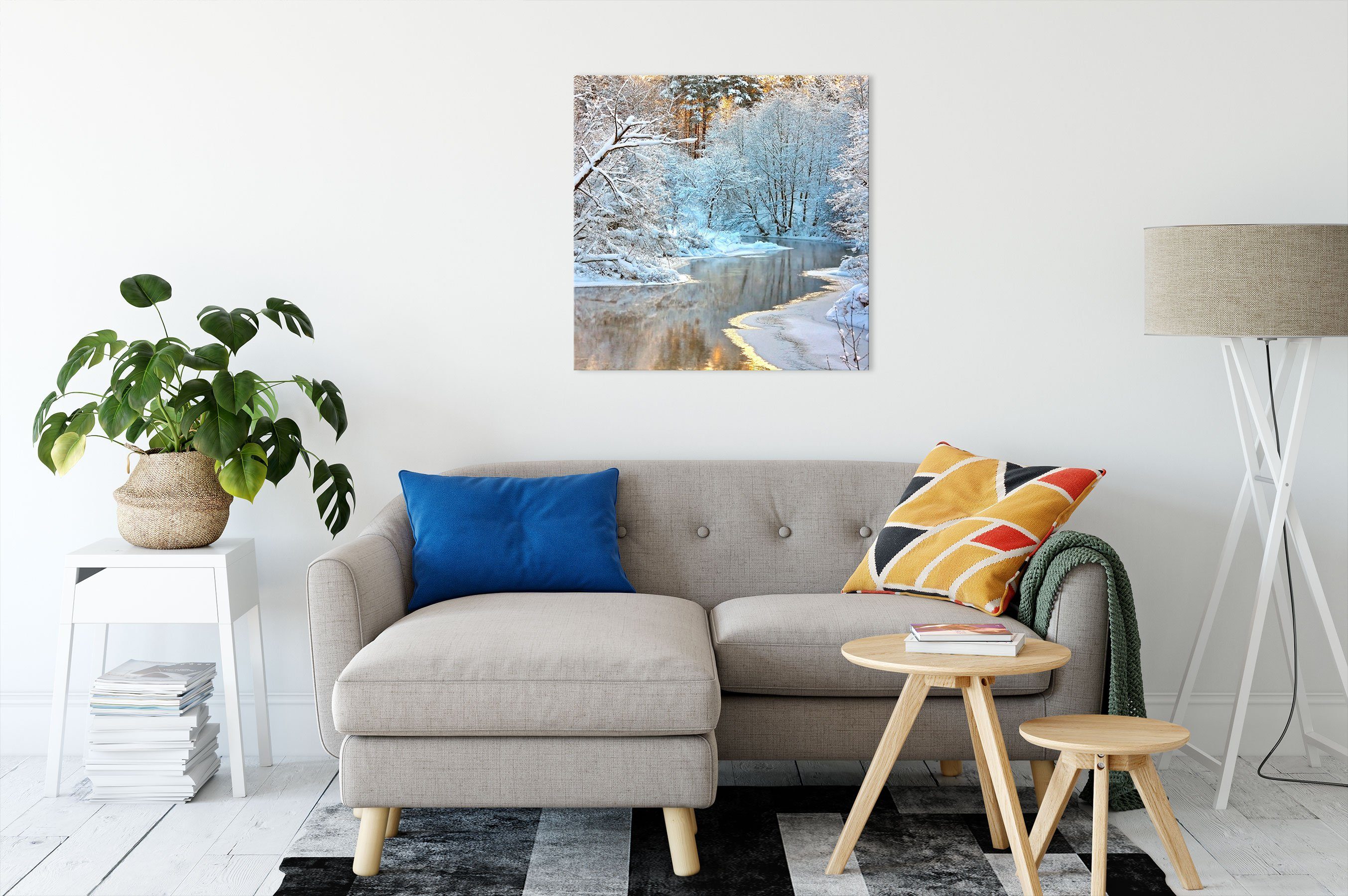 Pixxprint Leinwandbild Atemberaubende Winterlandschaft, Atemberaubende Wint günstig online kaufen