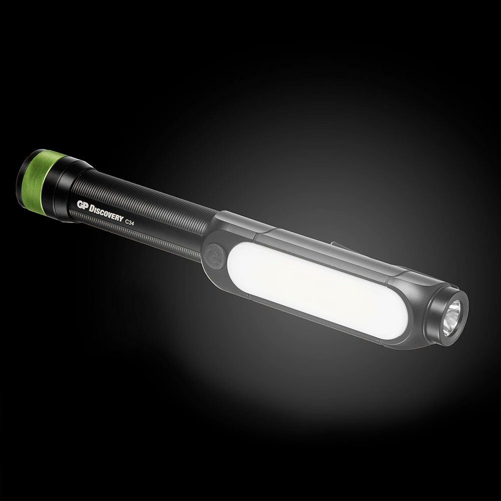 GP Discovery GP Batteries Taschenlampe 180 Lumen, & Front Endkappe C34, Discovery magnetische seitlich Lumen 150