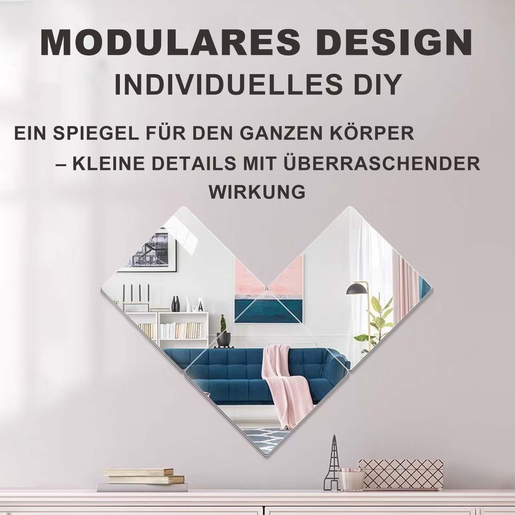 Mutig Wandspiegel 4 Stück Klebespiegel Selbstklebend, Spiegel zum Kleben 20x20cm (Selbstklebende Fliesenspiegel Acryl 2mm Dicke DIY Dekorative Spiegel, 4-St., f – Bild 4 von 5