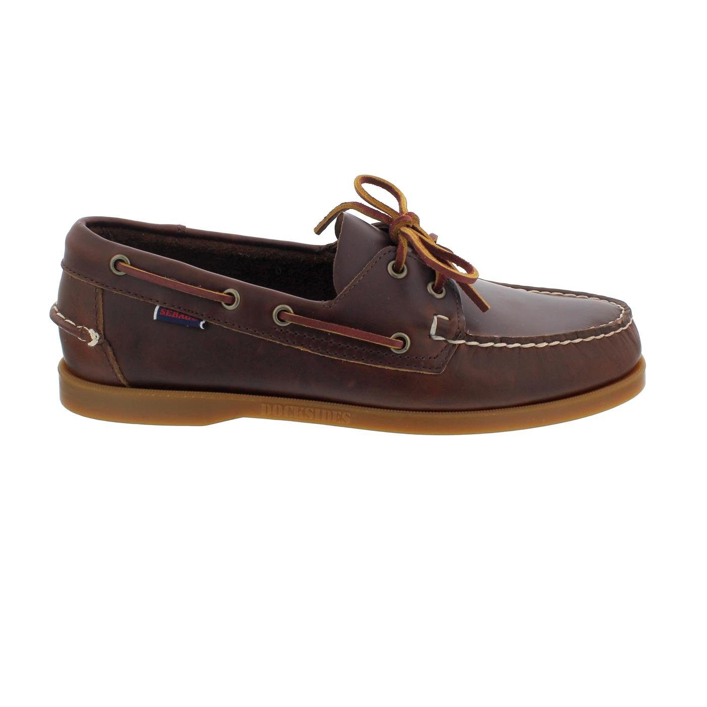 Sebago Sebago Docksides Men 70000G0-A20, Waxed Leather-Glattleder, Braun-Hone Bootsschuh